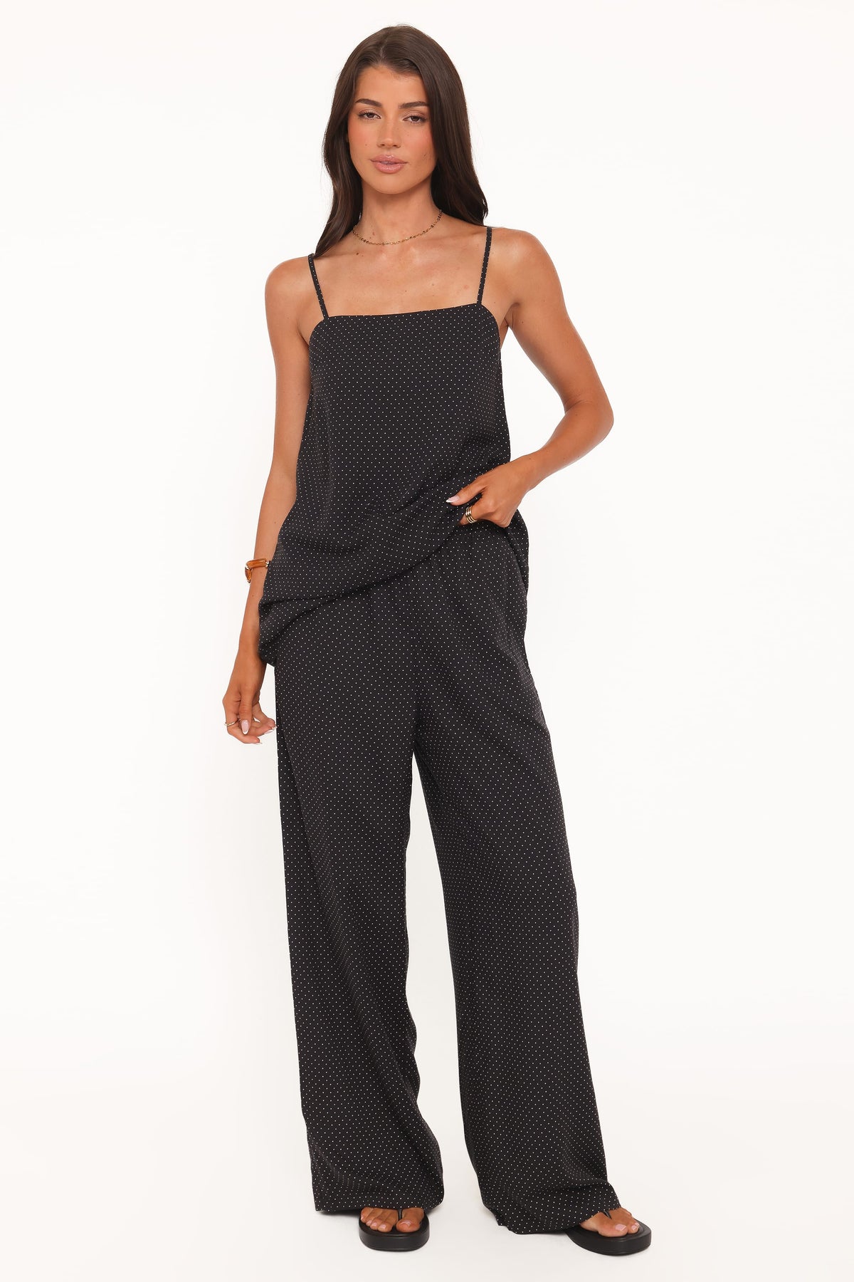 Lexi Elastic Waist Pant in Black Polkadot – view 2 of 7