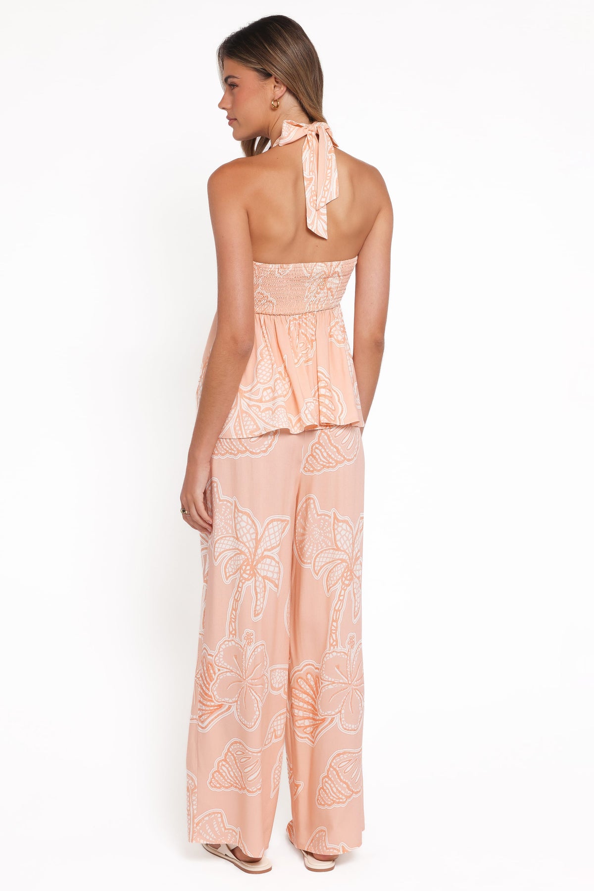 Lira Tie Waist Pant in Peach Floral – view 5 of 8