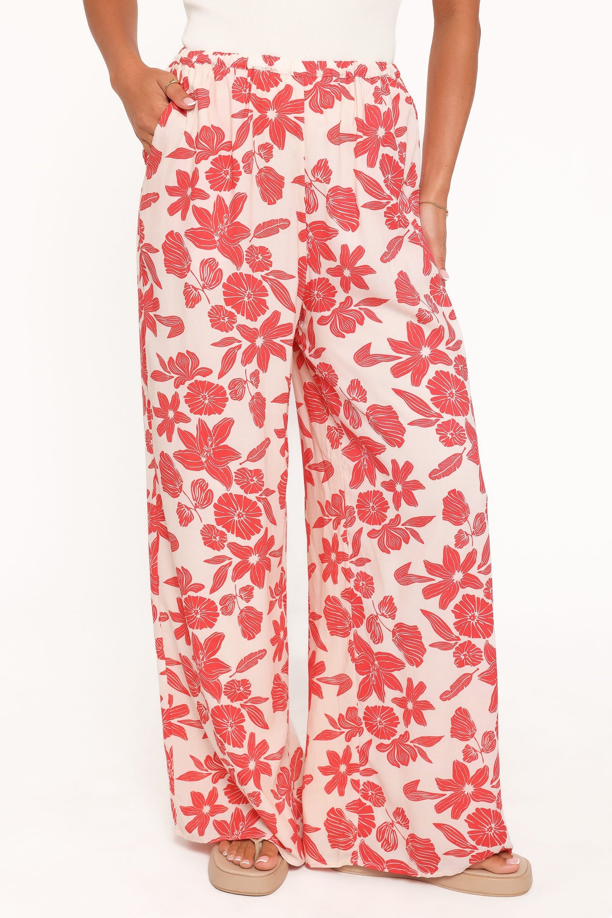 Lira Tie Waist Pant in Red Floral – view 2 of 5