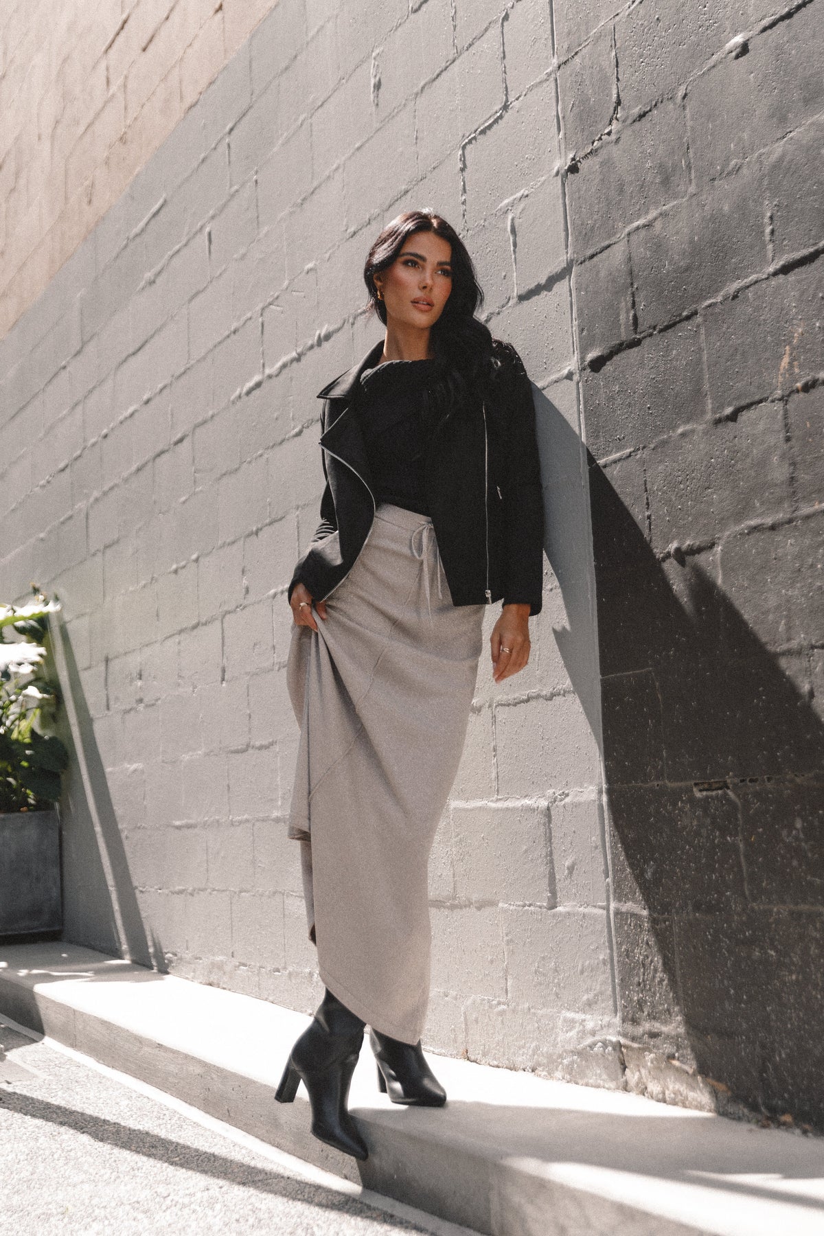 Lucille Knit Skirt in Silver – view 2 of 11