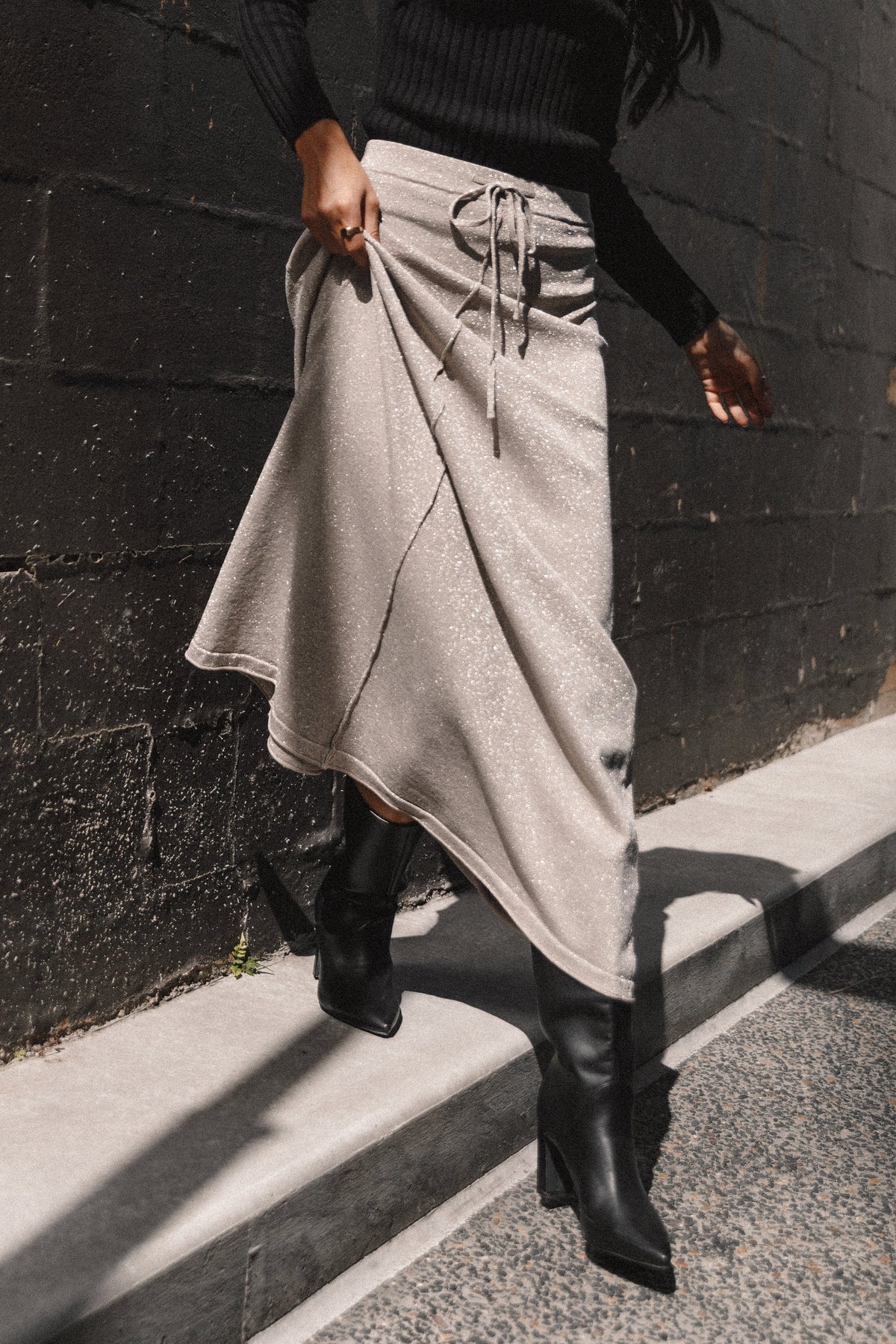 Lucille Knit Skirt in Silver – view 1 of 11