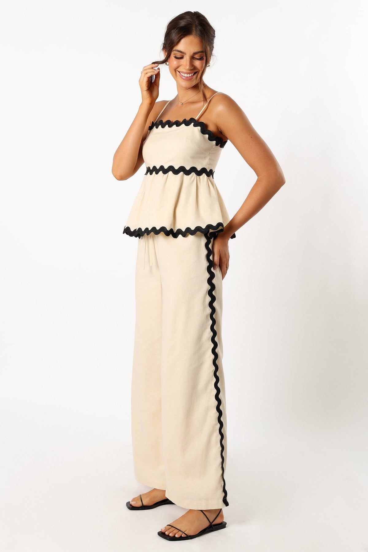 Mollymook Pants in Cream Black – view 1 of 8