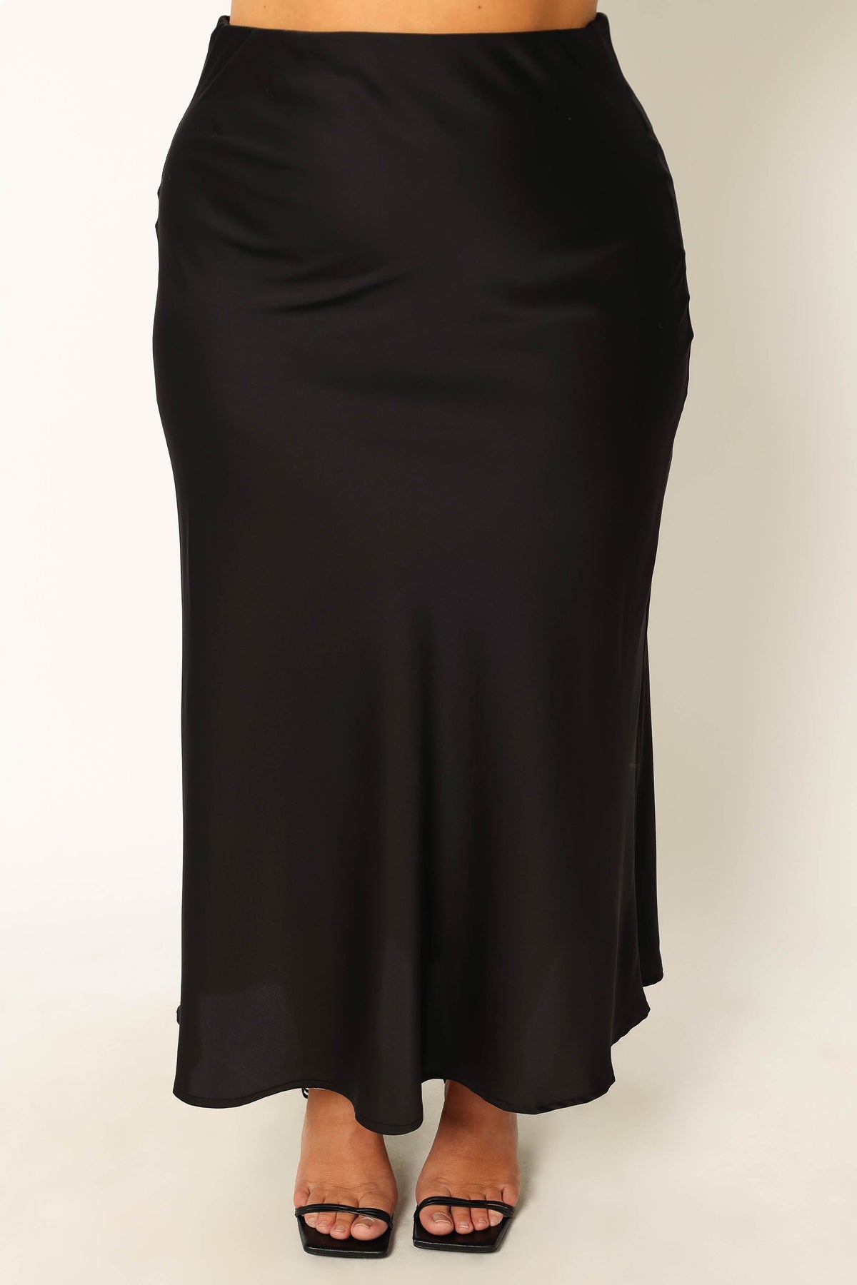Nellie Satin Midi Skirt in Black – view 5 of 9
