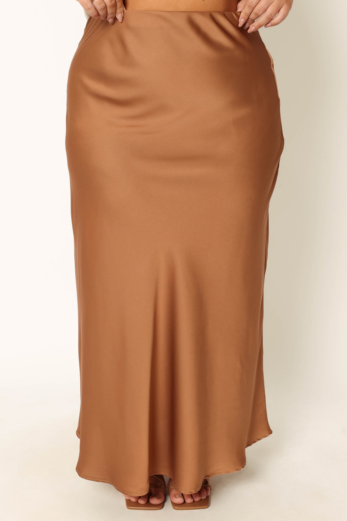 Nellie Satin Midi Skirt in Bronze – view 7 of 10