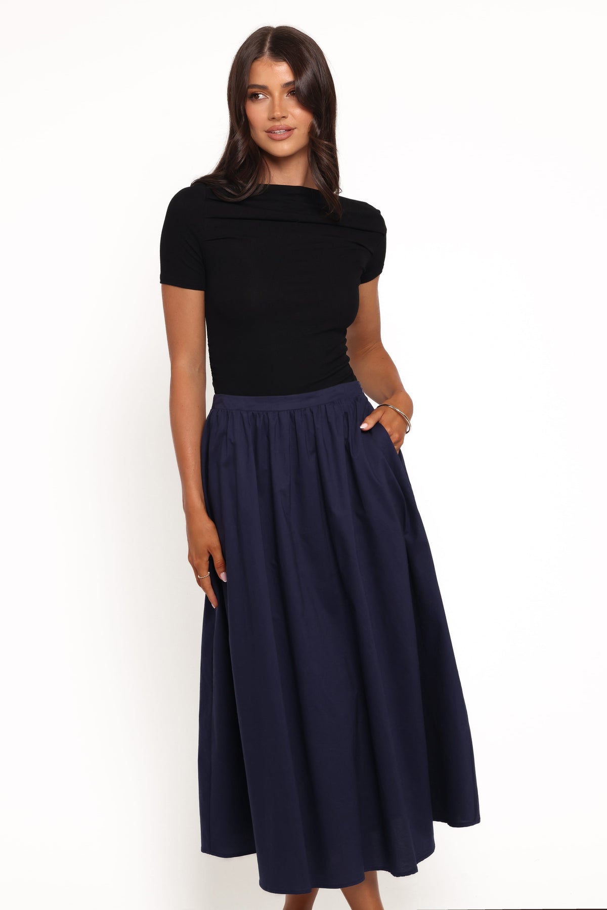Oakley Midi Skirt in Navy – view 1 of 6