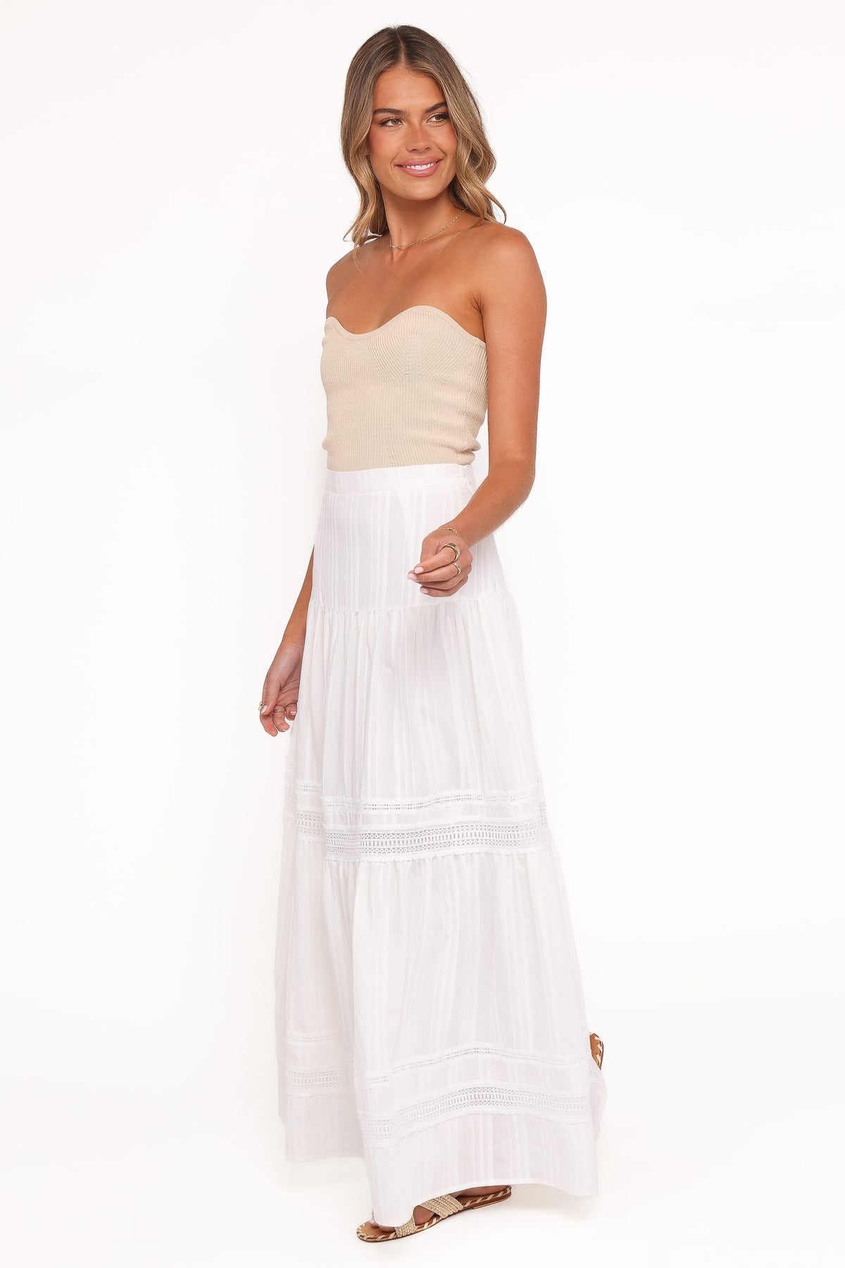 Peony Maxi Skirt in White – view 4 of 8