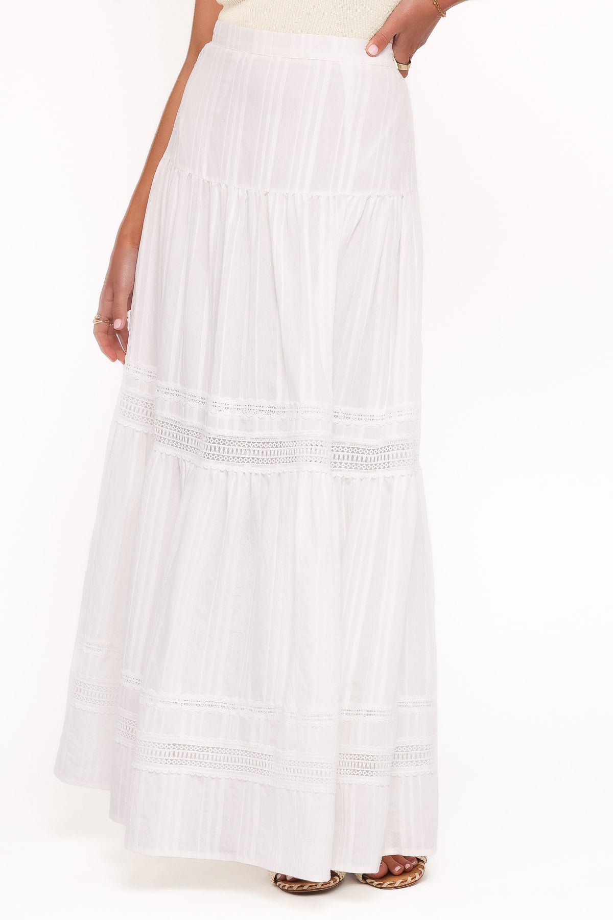 Peony Maxi Skirt in White – view 3 of 8