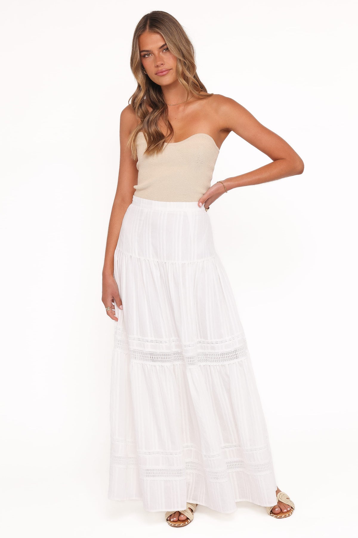 Peony Maxi Skirt in White – view 6 of 8