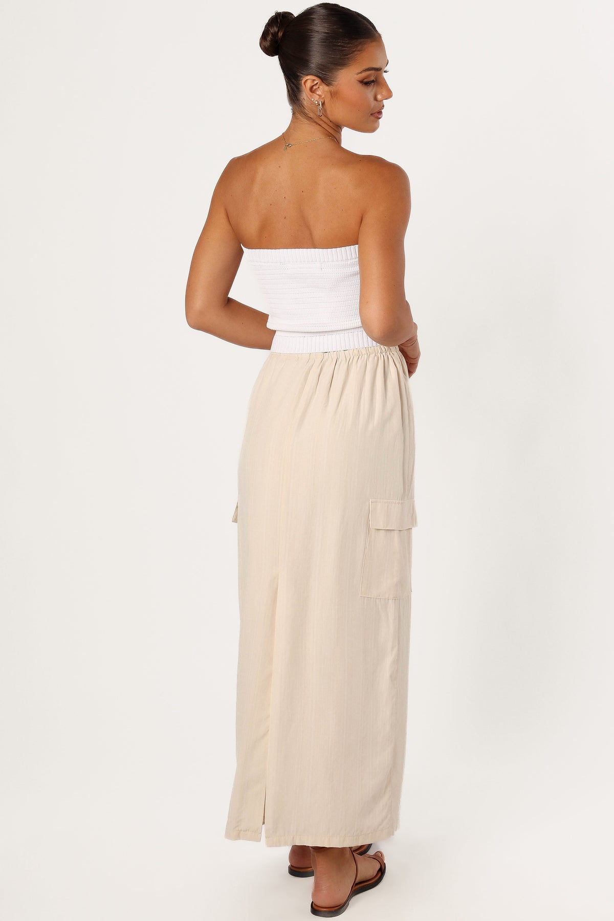 Picilo Long Midi Skirt in Stone – view 3 of 6