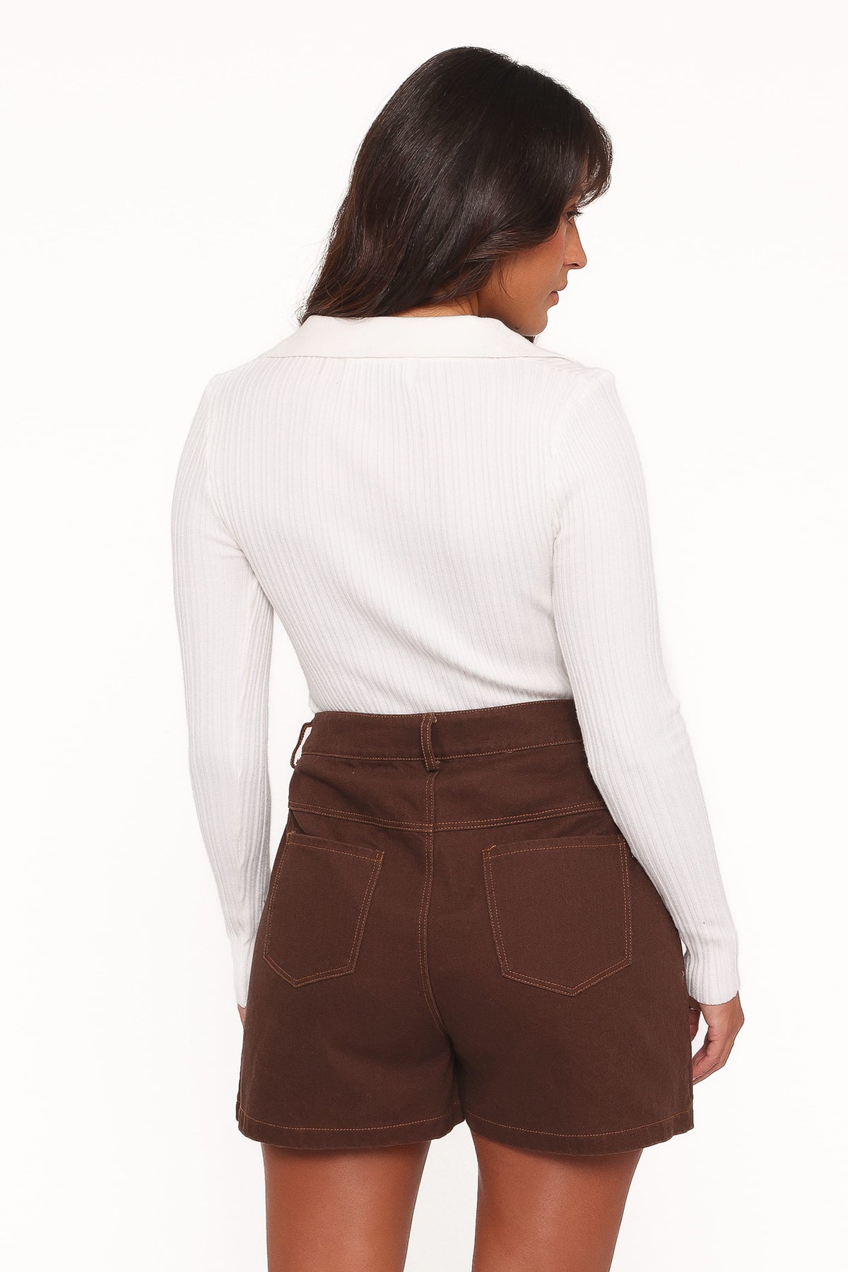 Presley Denim Skort in Dark Brown – view 5 of 9