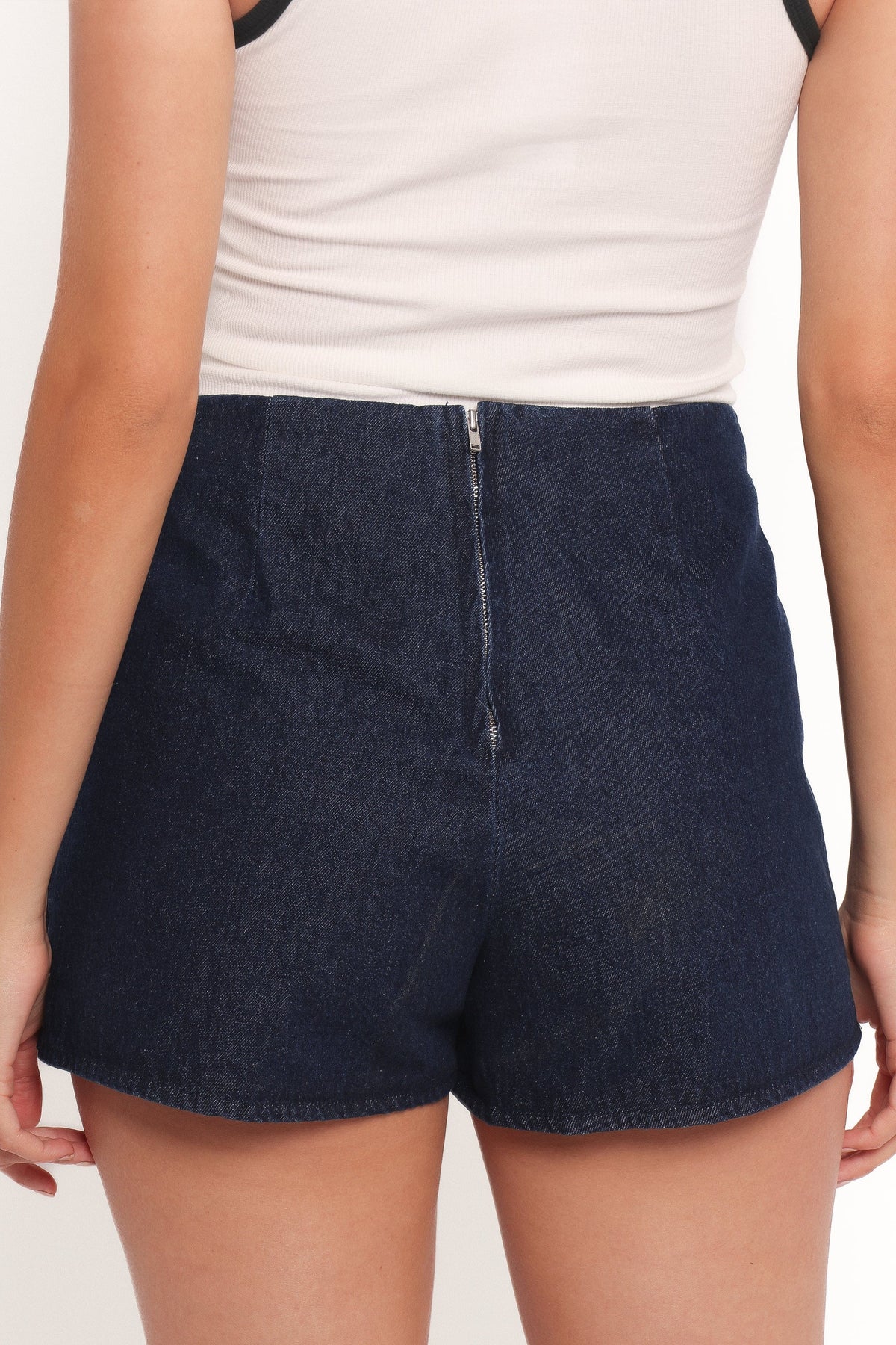 Ressie Denim Mini Skort in Raw Denim – view 8 of 10