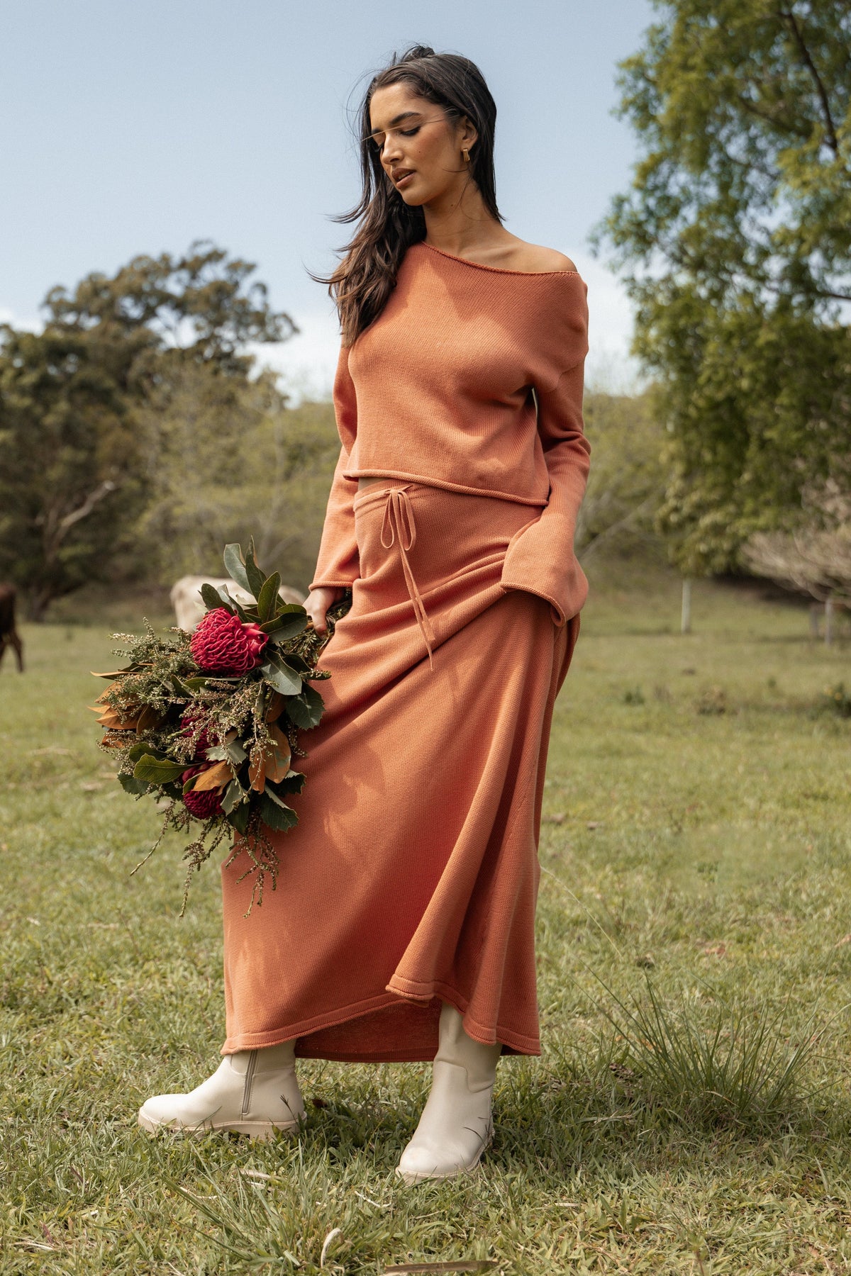 Rooney Knit Skirt in Cinnamon – view 2 of 8