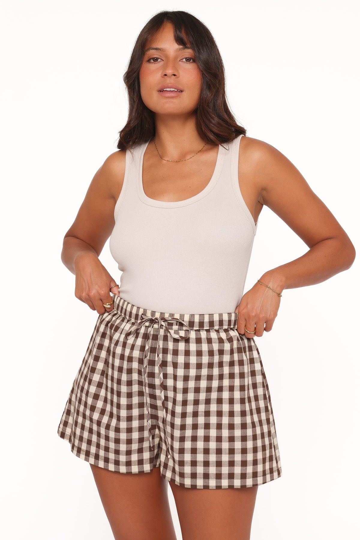 Rory Shorts in Brown Gingham – view 2 of 8