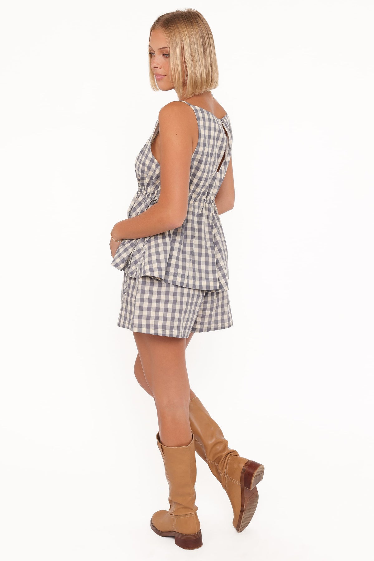Rory Shorts in Slate Blue Gingham – view 4 of 5
