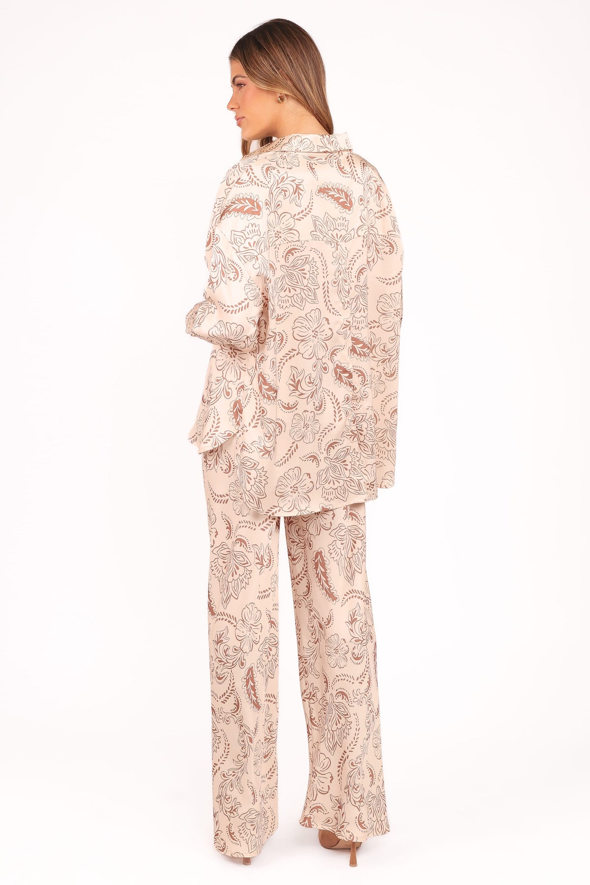 Rosalie Satin Pant in Brown Paisley – view 5 of 6