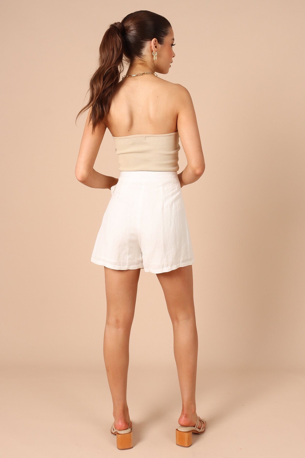 Roxy Faux Wrap Skort in Ivory – view 5 of 9