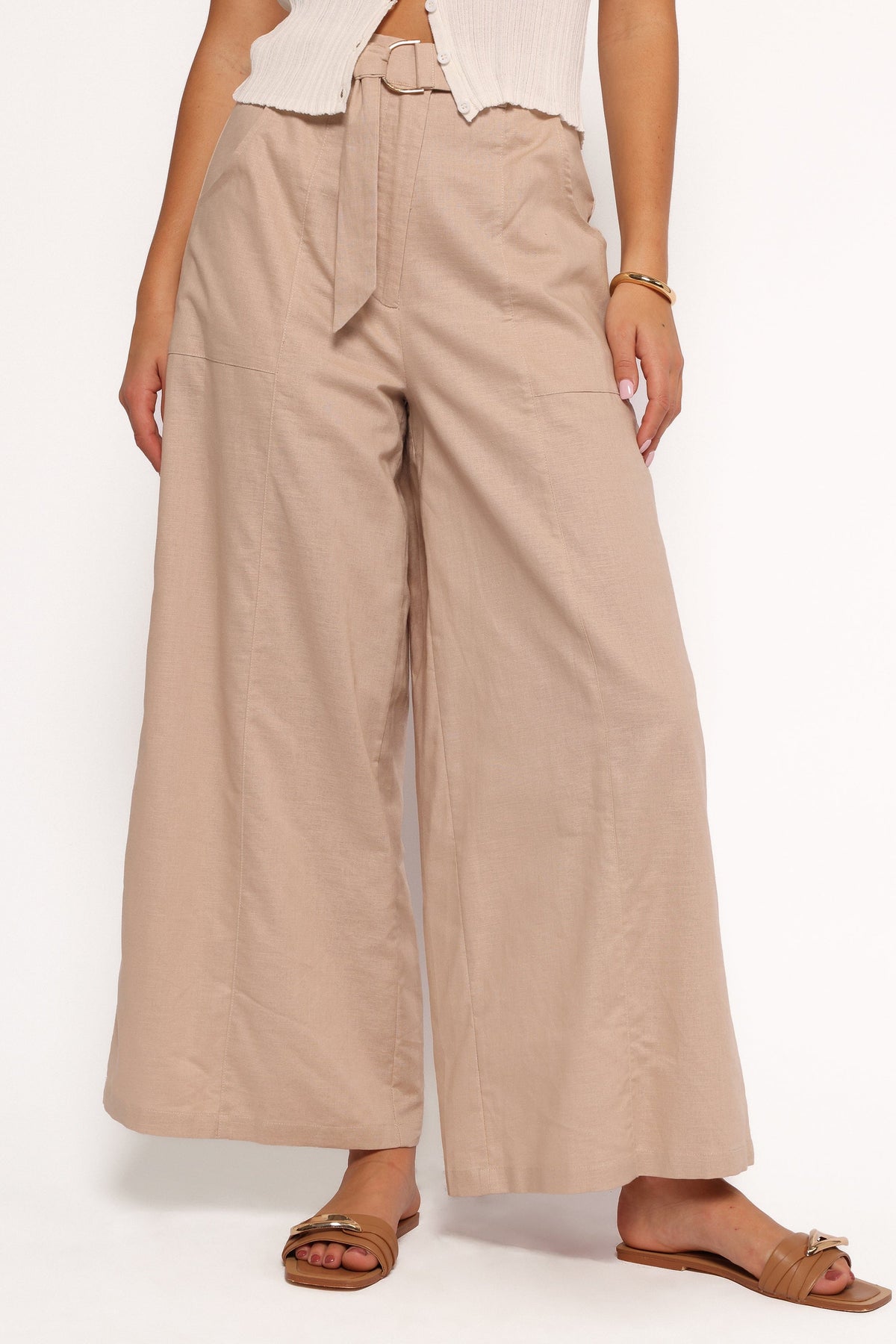 Sadie Wide Leg Pant in Oatmeal – view 2 of 6