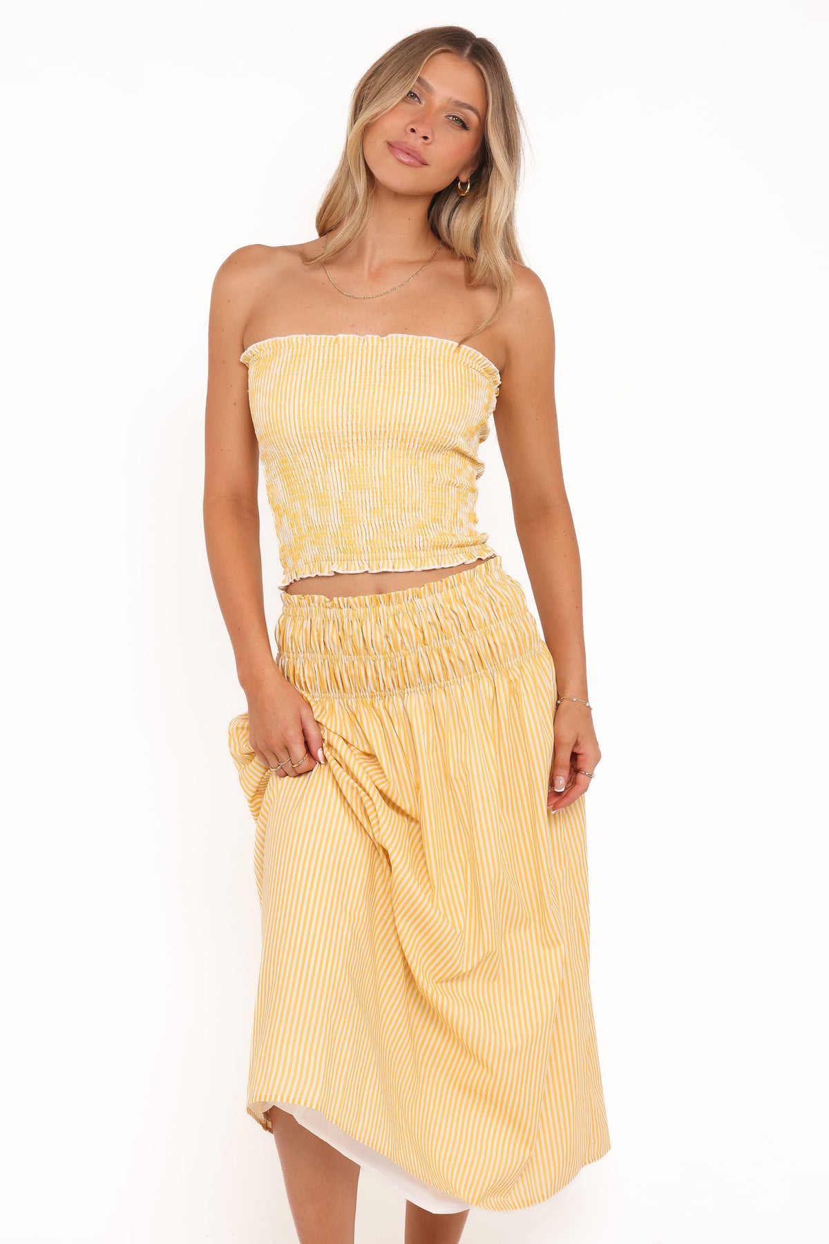 Salome Maxi Skirt in Mango Stripe – view 2 of 8