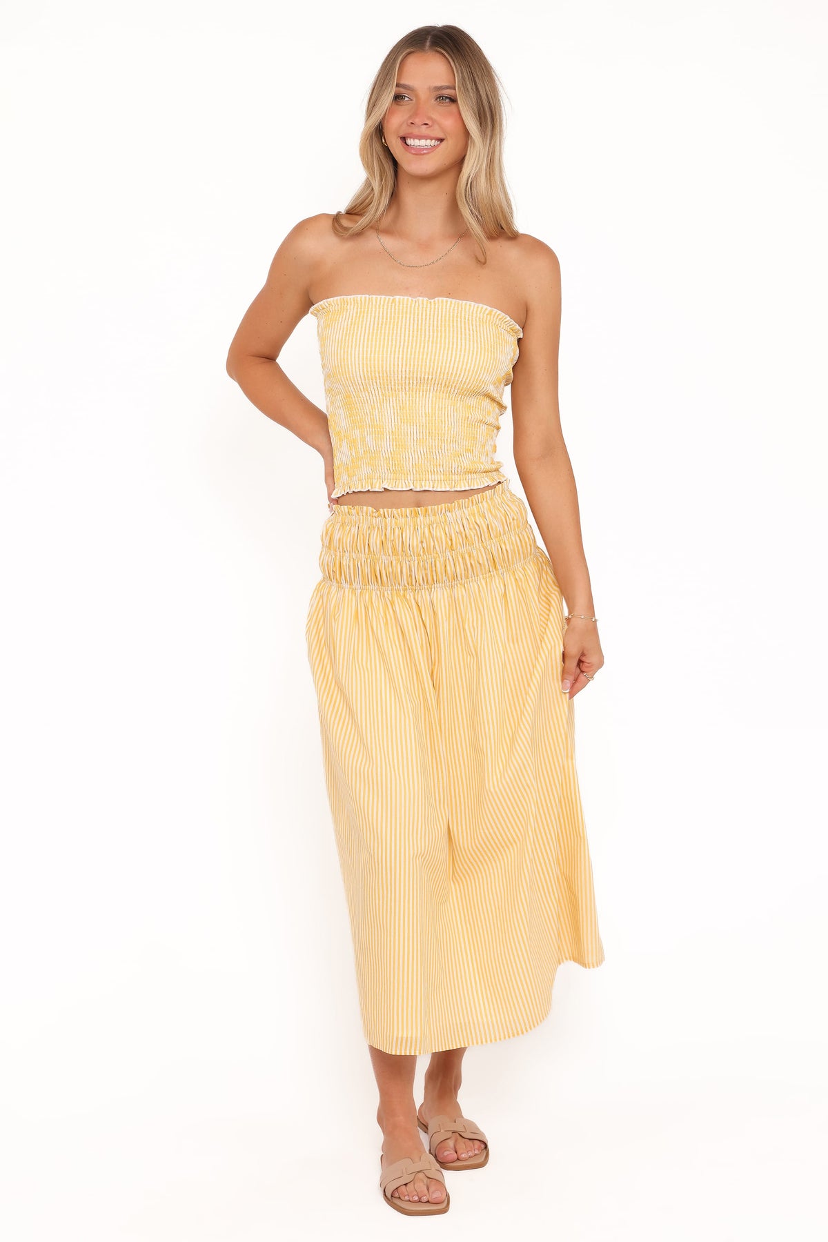 Salome Maxi Skirt in Mango Stripe – view 6 of 8