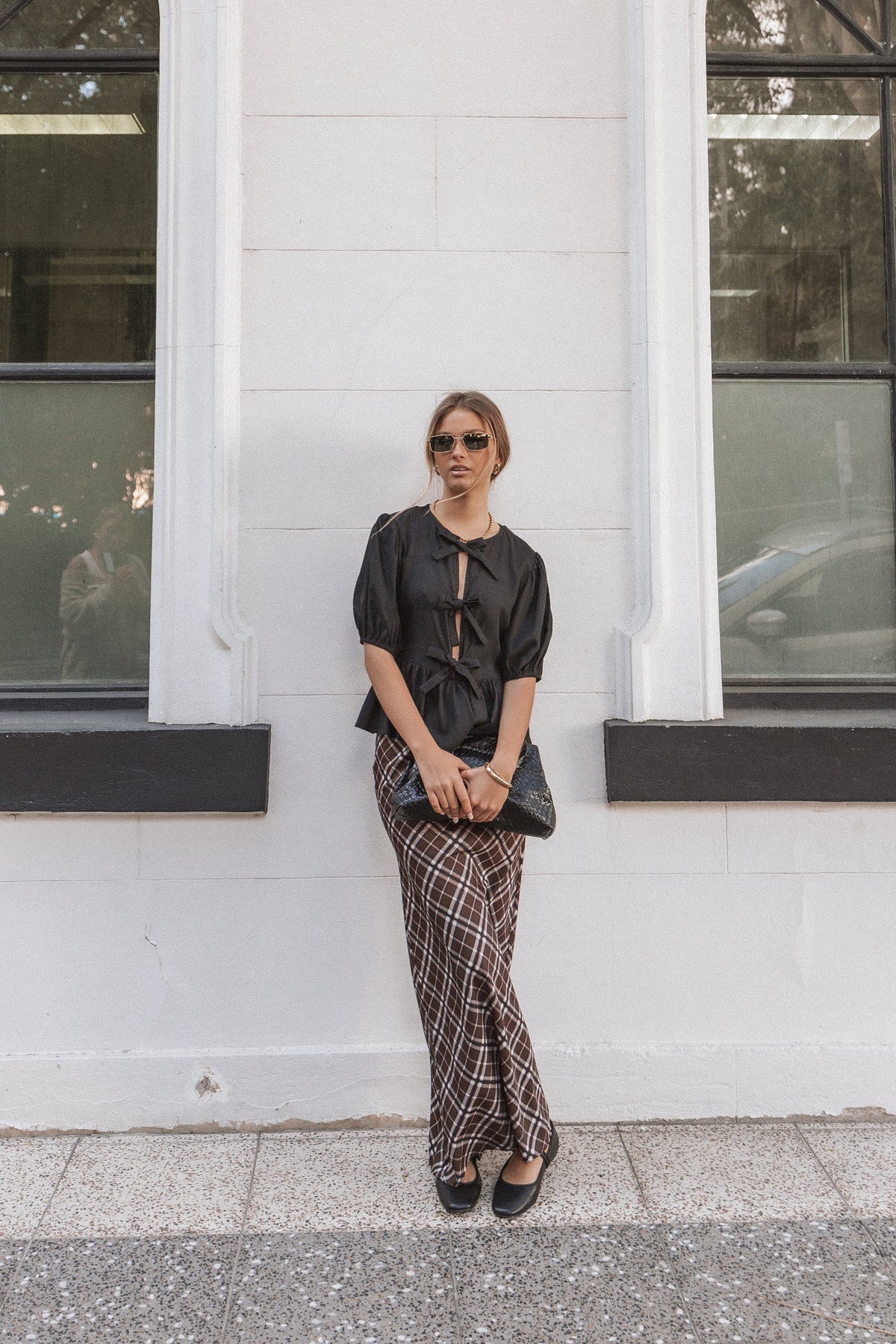 Sandra Midi Skirt in Brown Check – view 2 of 8