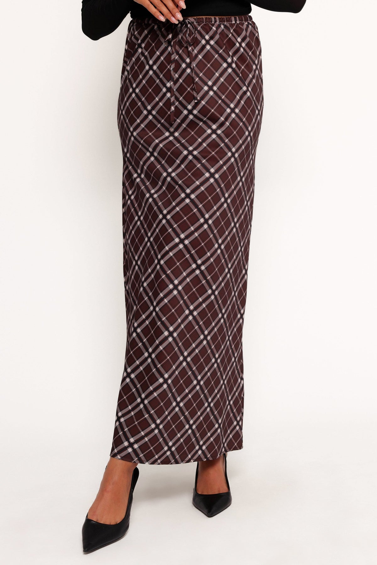 Sandra Midi Skirt in Brown Check – view 3 of 8