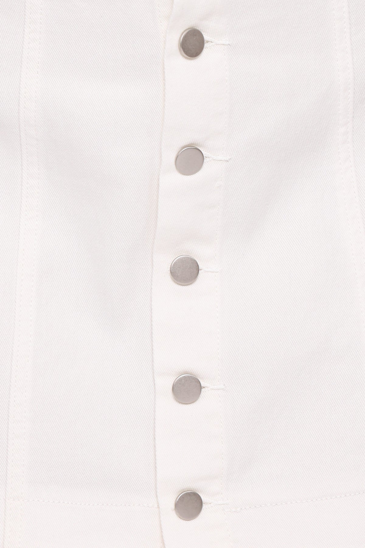 Sara Button Front Denim Mini Skirt in Off White – view 6 of 7