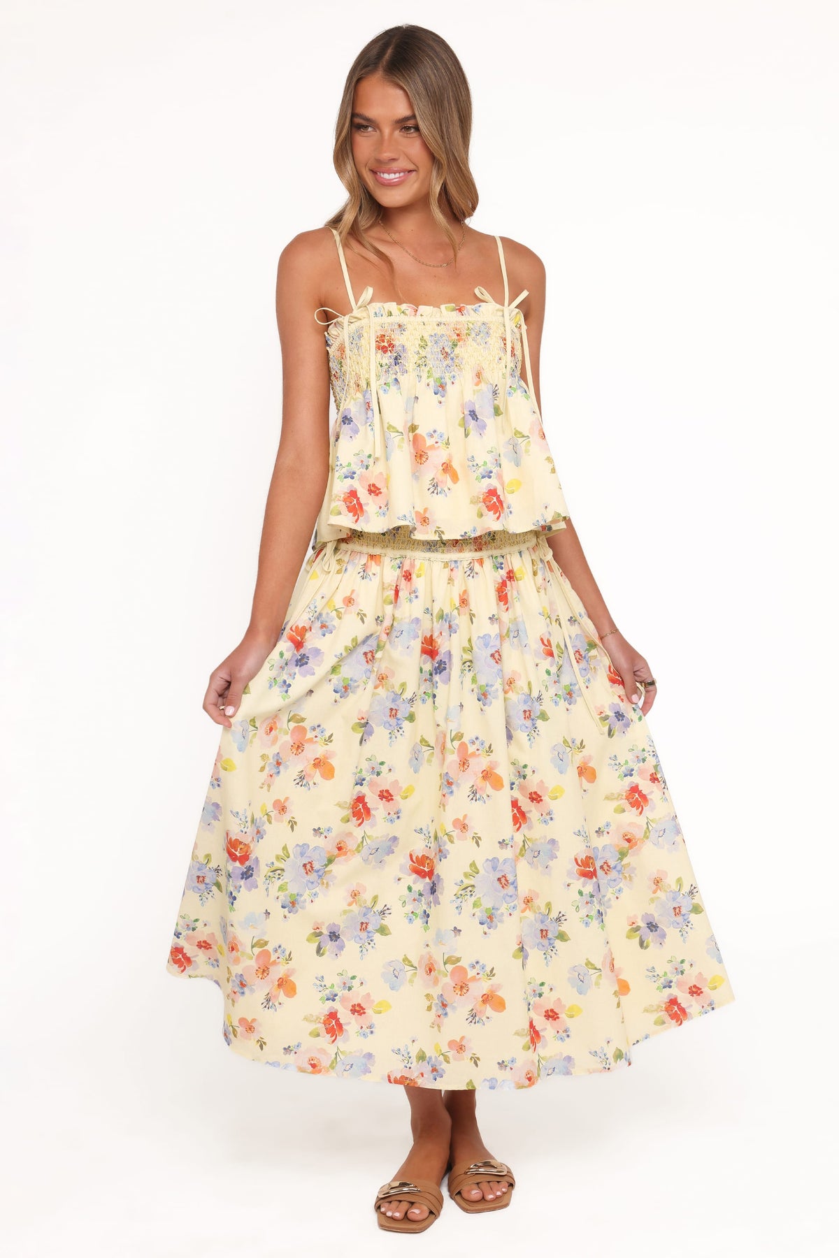 Saskia Maxi Skirt in Lemon Floral – view 3 of 8