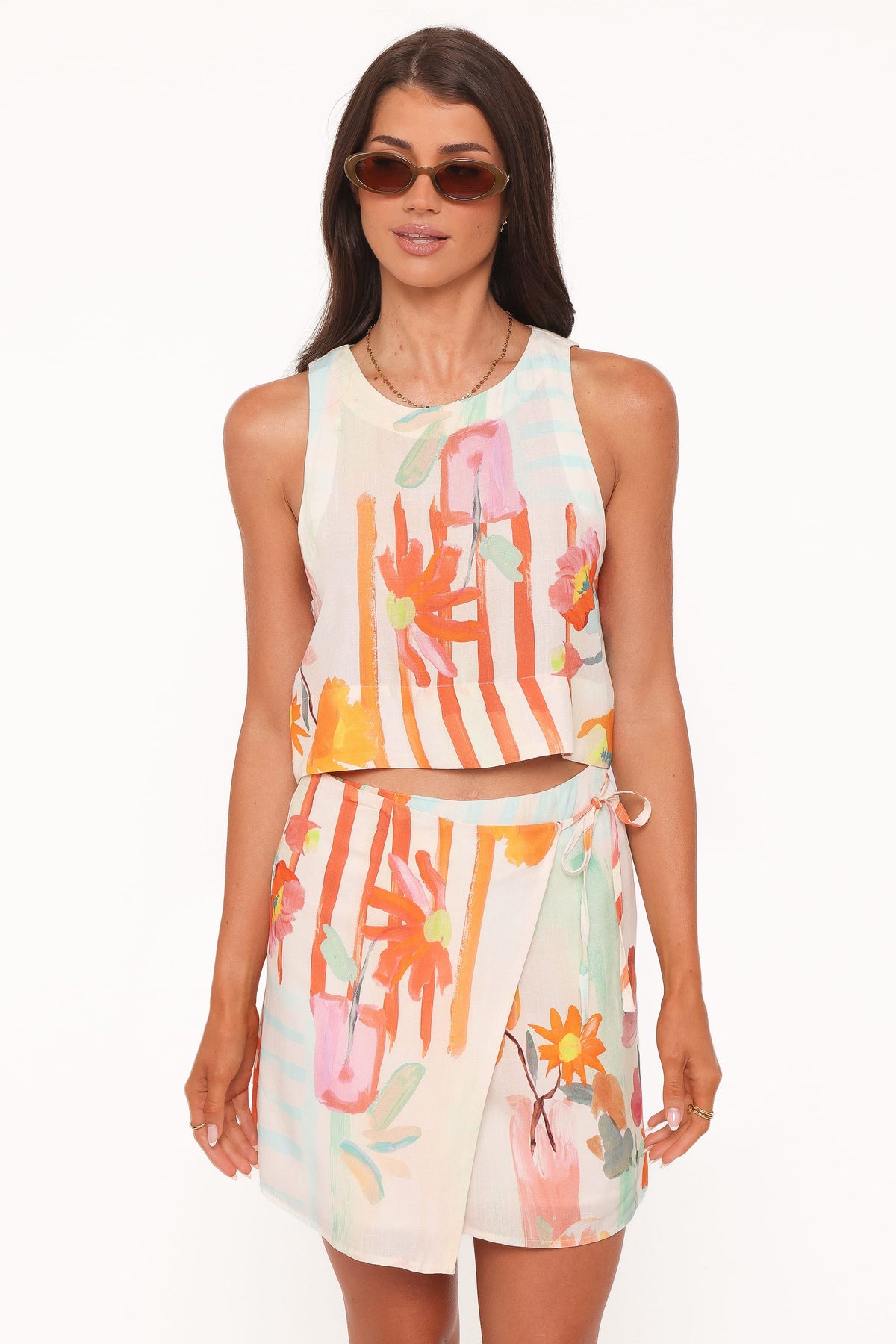 Siena Wrap Skirt in Blue Alfresco Floral – view 2 of 8