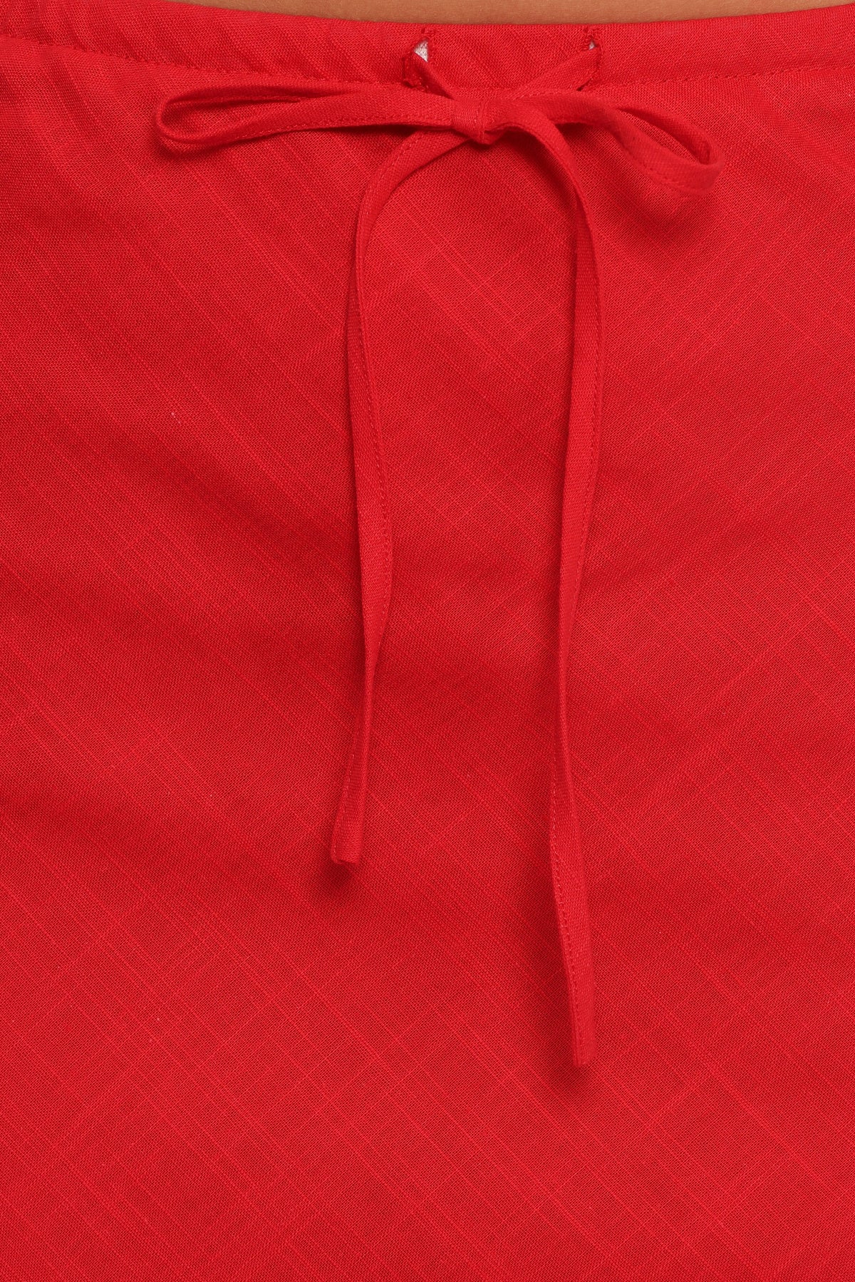 Sonni Linen Mini Skirt in Red – view 9 of 9