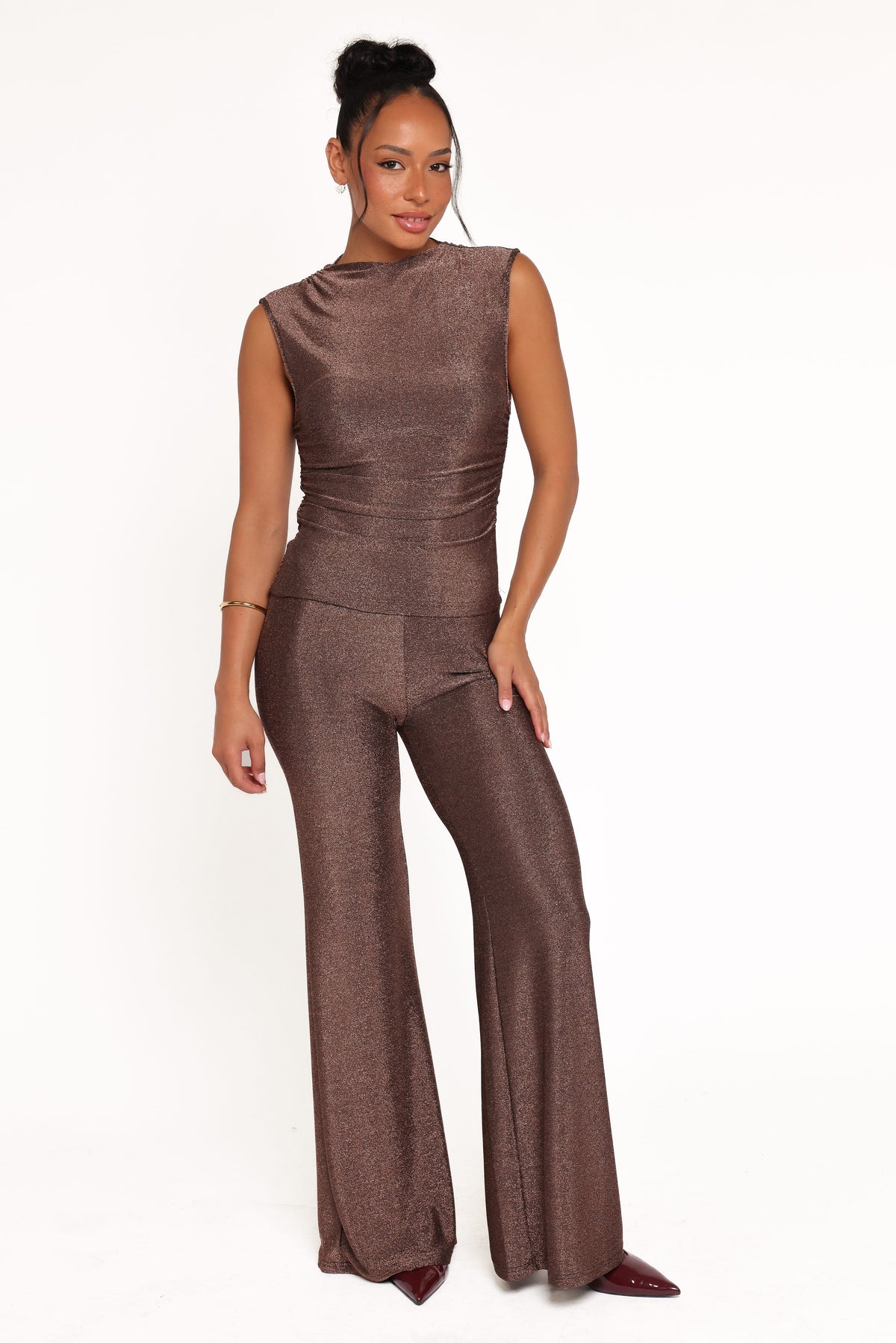 Sydney Wide Leg Pant in Bronze – view 2 of 7