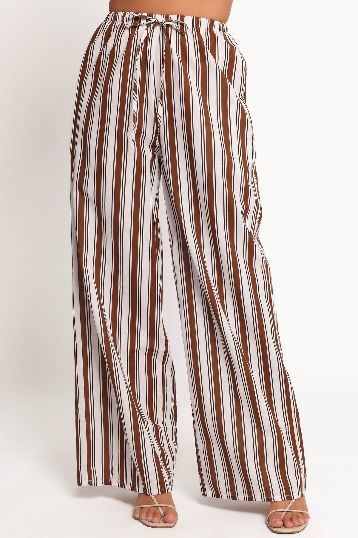 Thalia Wide Leg Pant in Chocolate Stripe – view 2 of 7