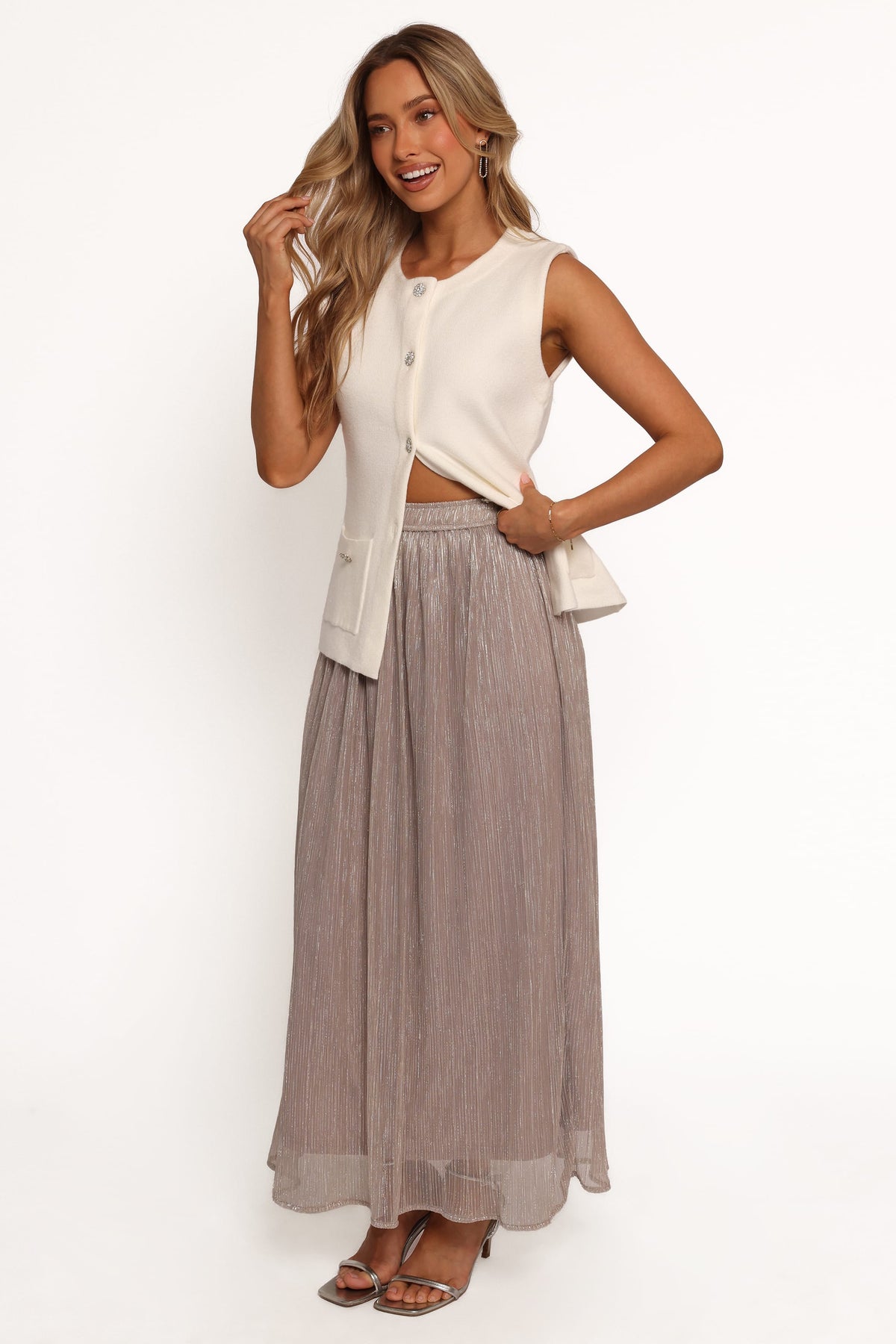 Tricia Maxi Skirt in Silver – view 5 of 9