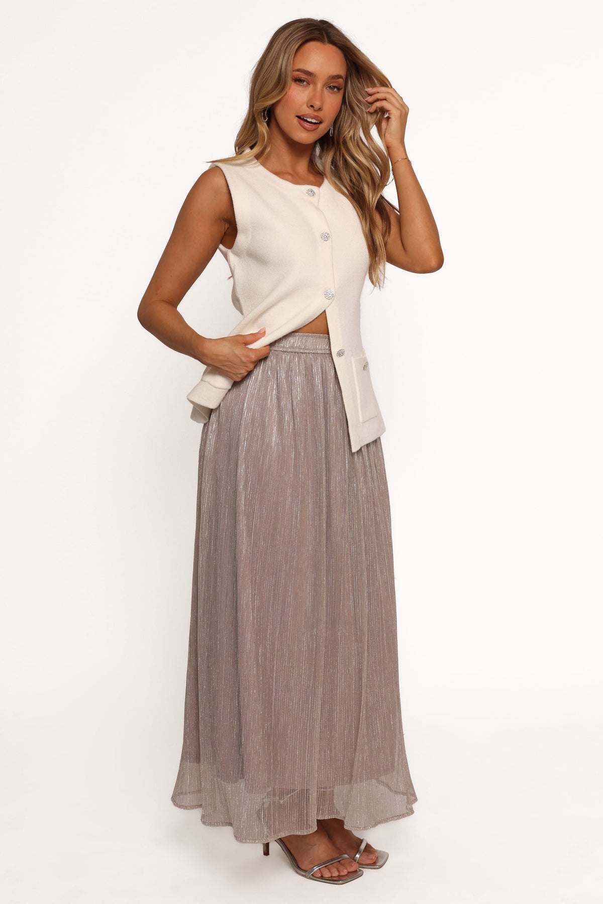 Tricia Maxi Skirt in Silver – view 7 of 9