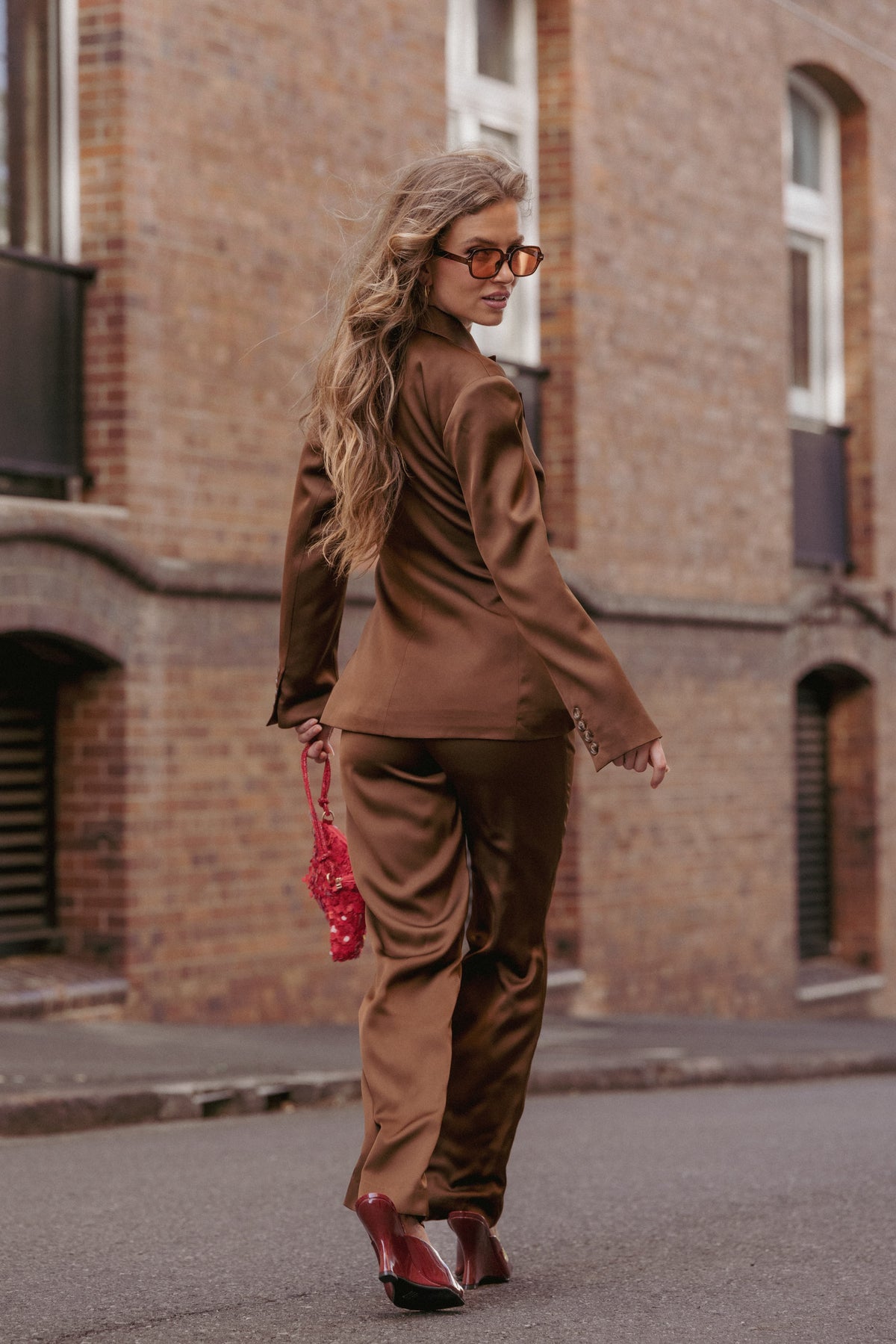 Trina Tailored Pant in Brown – view 8 of 8