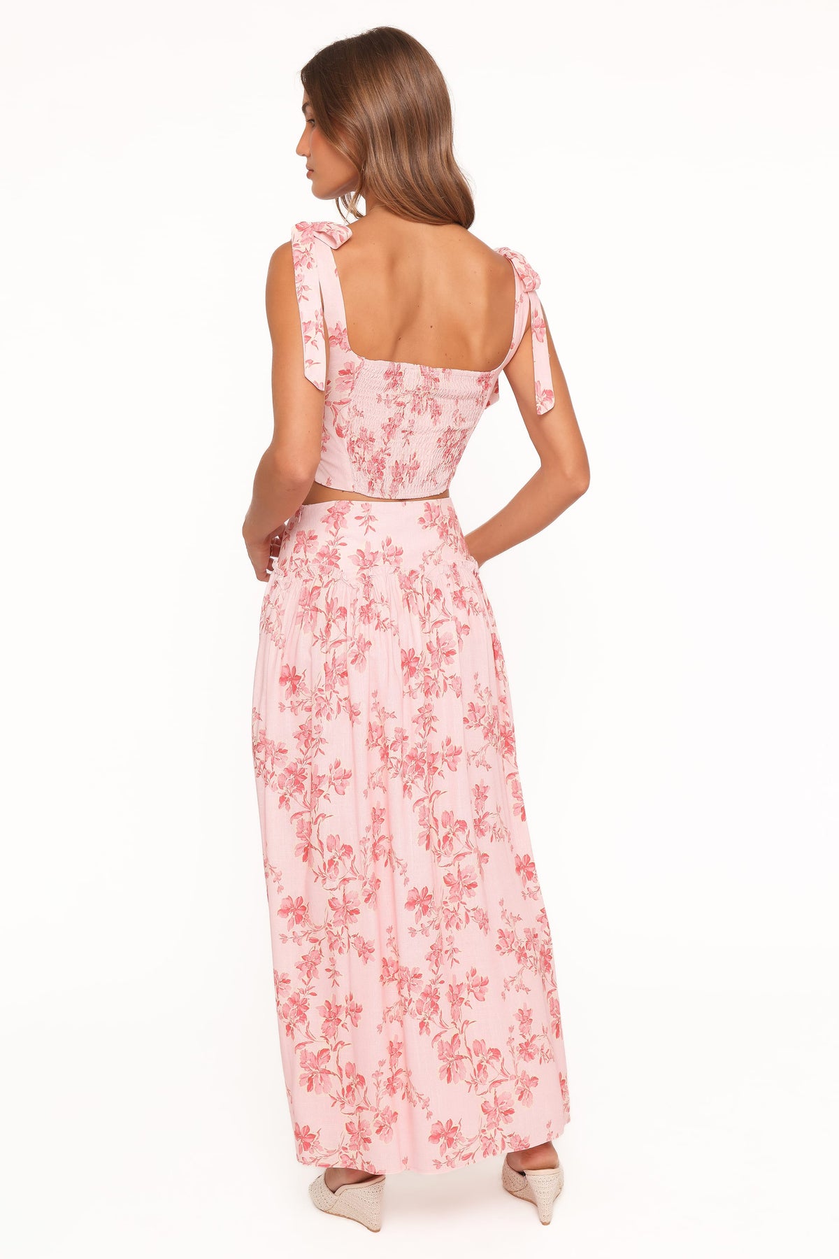 Tyler Drop Waist Maxi Skirt in Rose Pink Floral – view 5 of 6
