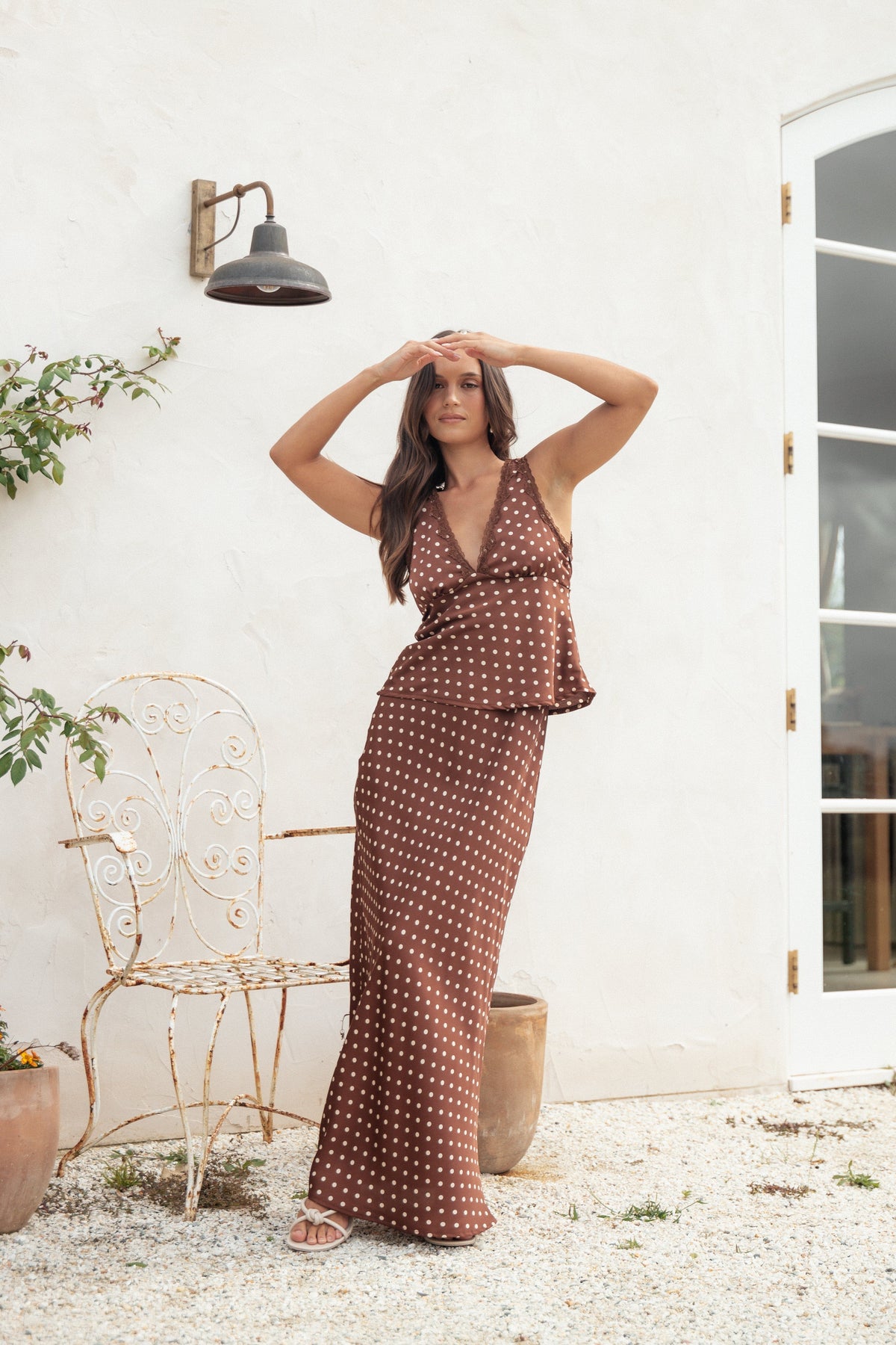 Velman Skirt in Brown Polka Dot – view 2 of 9