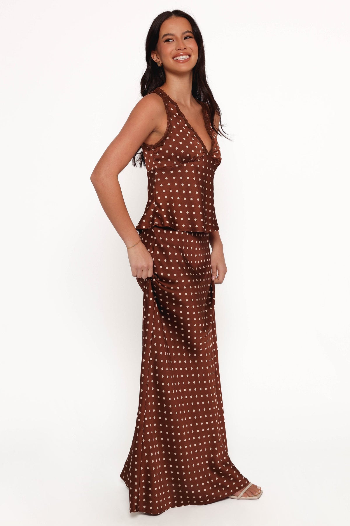 Velman Skirt in Brown Polka Dot – view 7 of 9