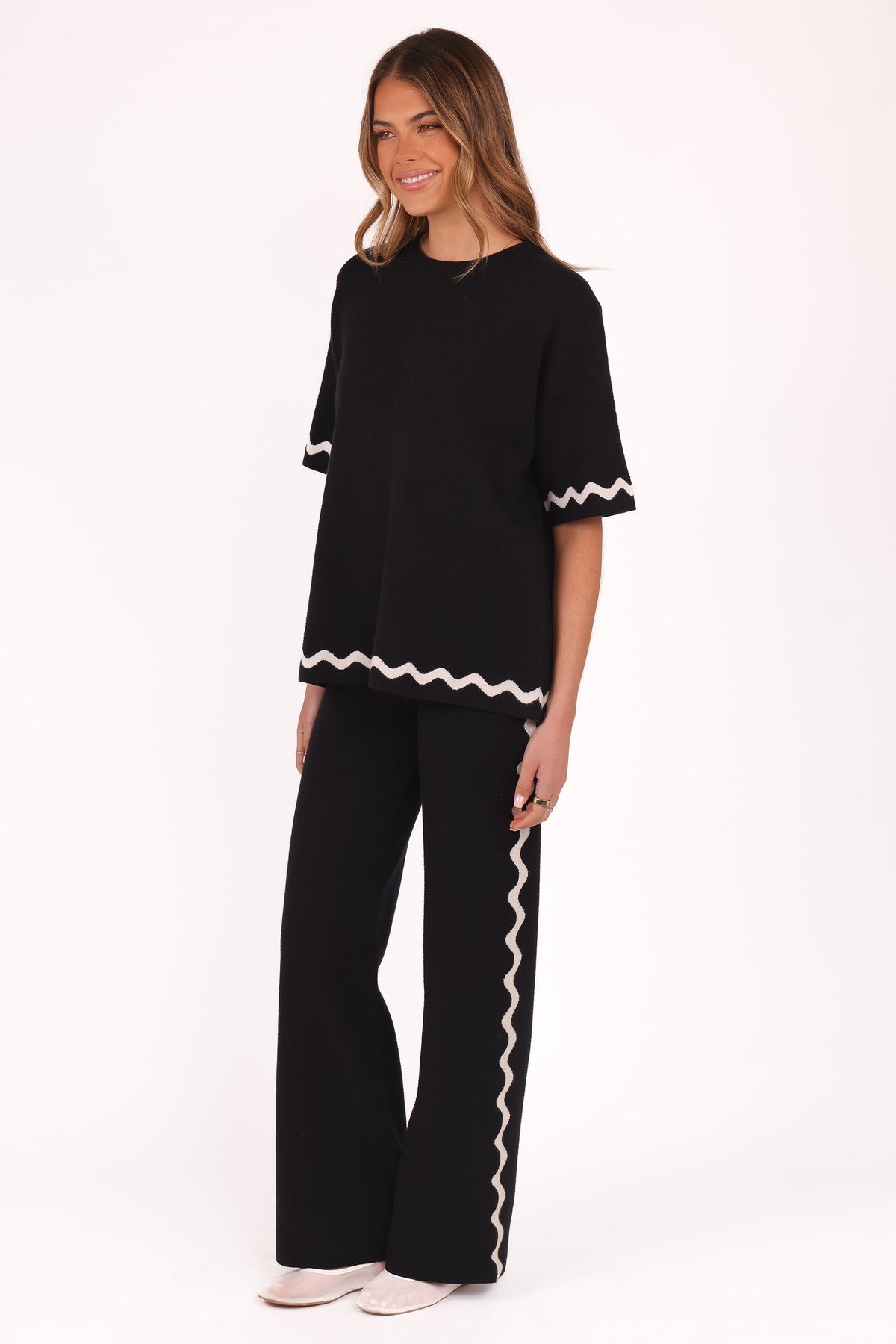 Vespa Knitted Pant in Black White – view 4 of 7