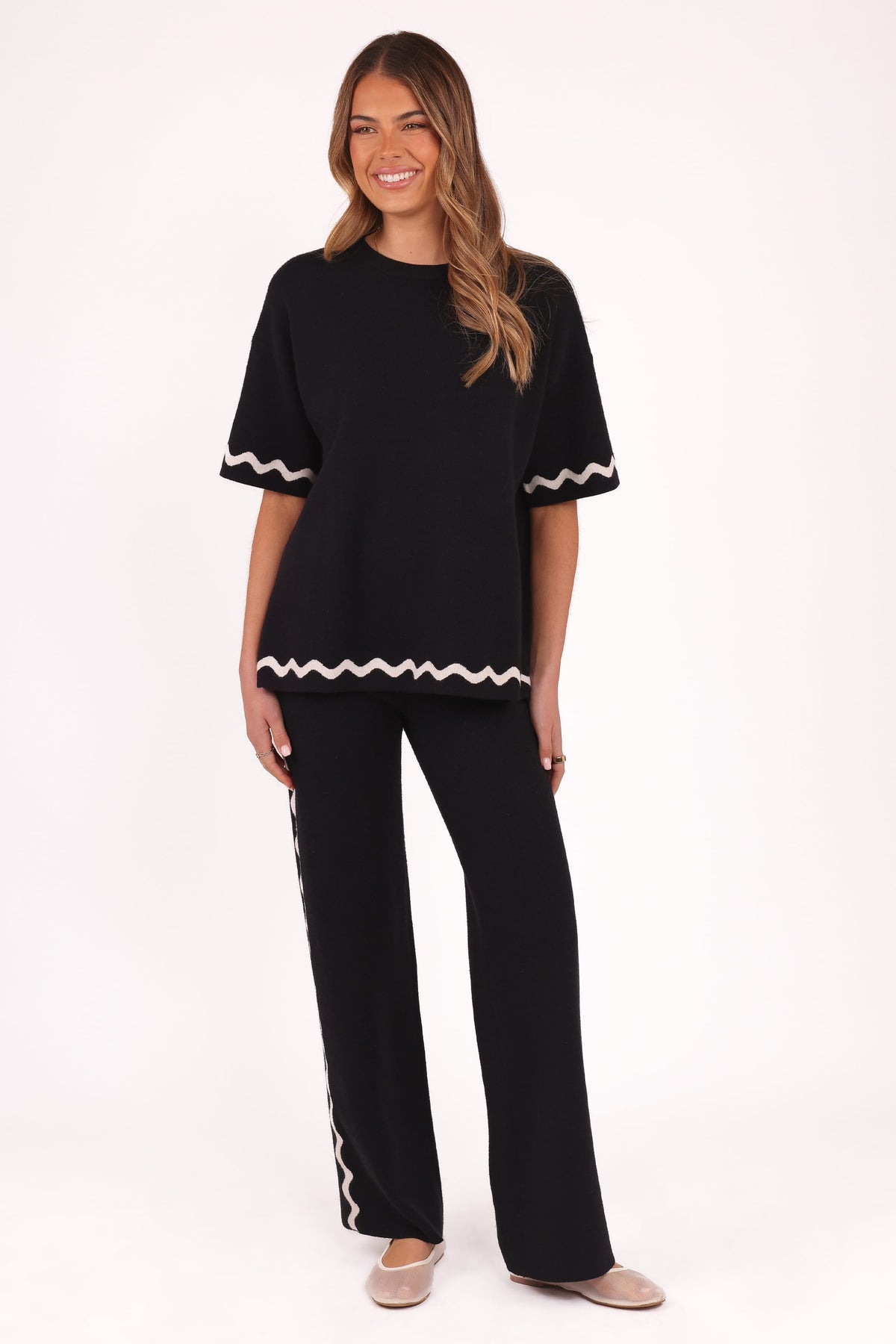 Vespa Knitted Pant in Black White – view 6 of 7