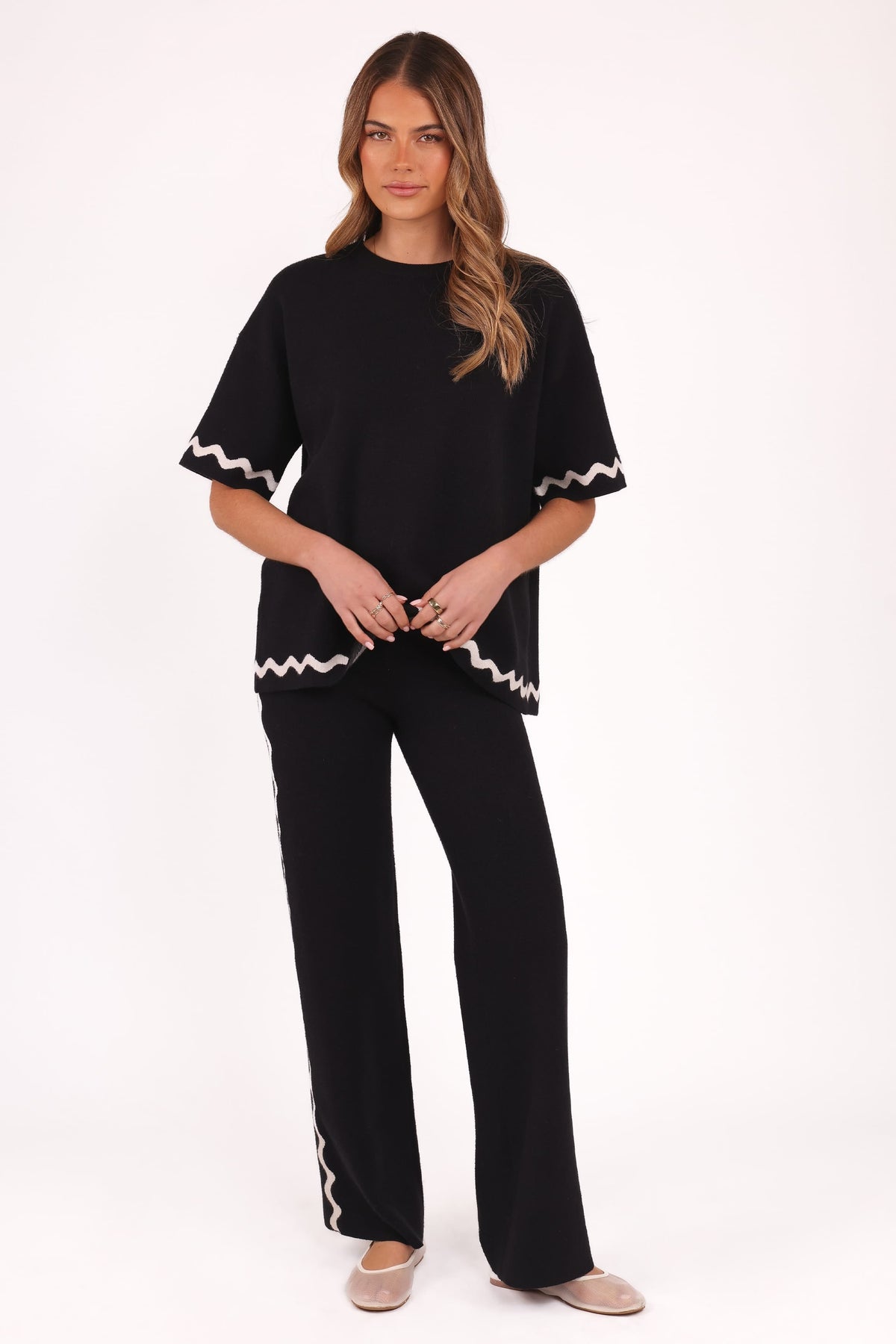 Vespa Knitted Pant in Black White – view 2 of 7