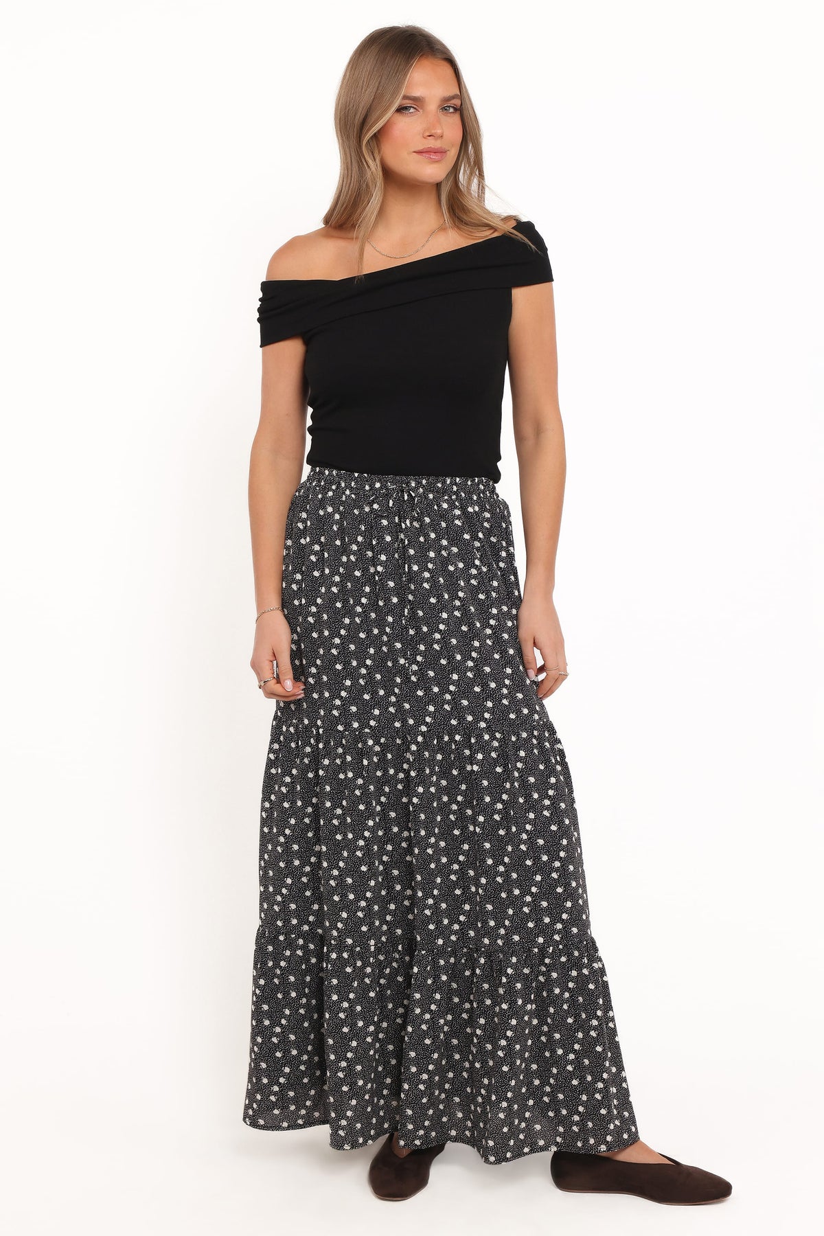 Vincent Tier Maxi Skirt in Black Floral – view 2 of 7