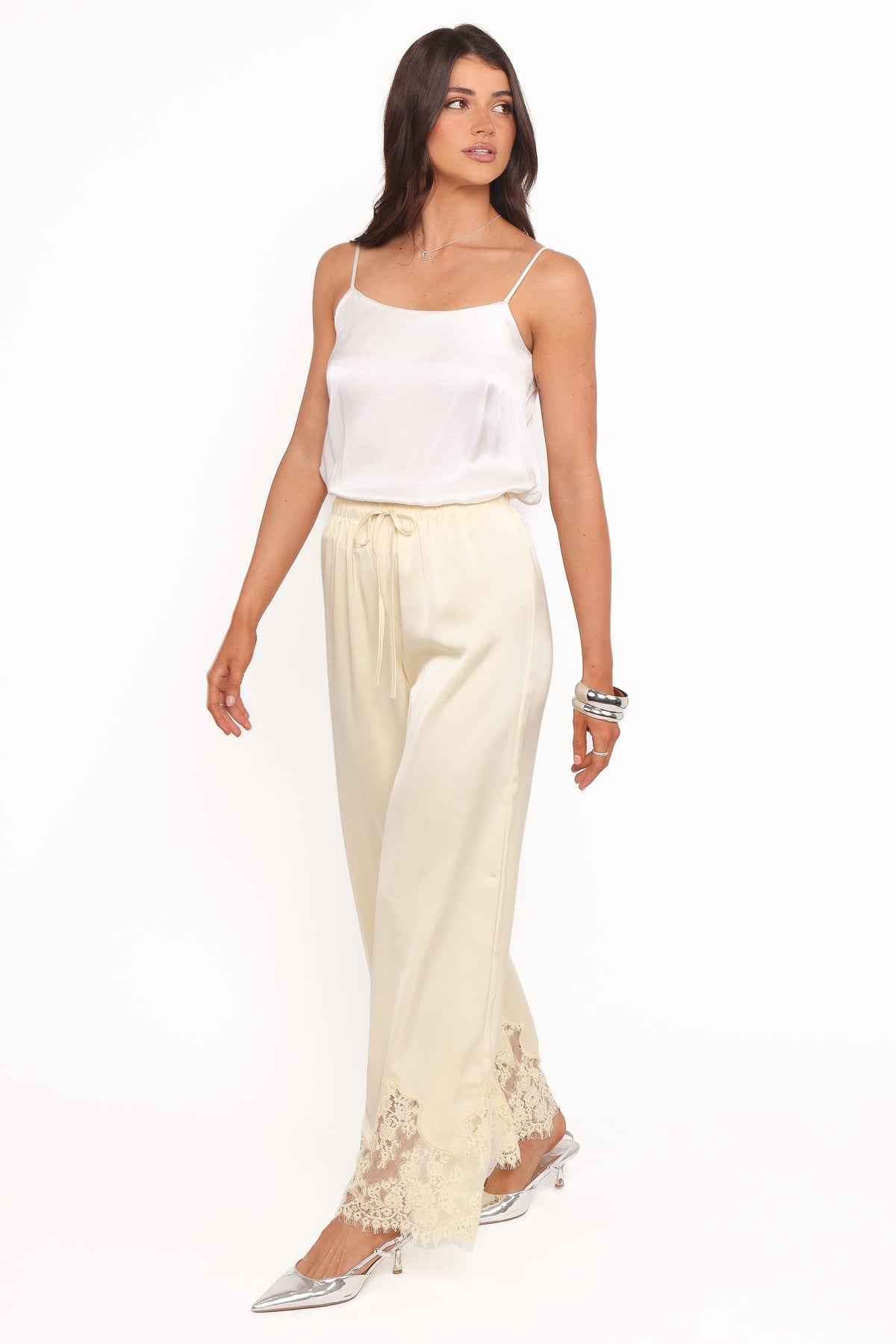 Viola Drawstring Wide Leg Pant in Yellow – view 4 of 8