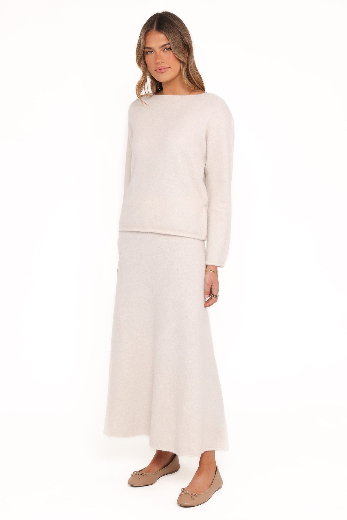 Willis Knitted Skirt in Cream – view 1 of 5