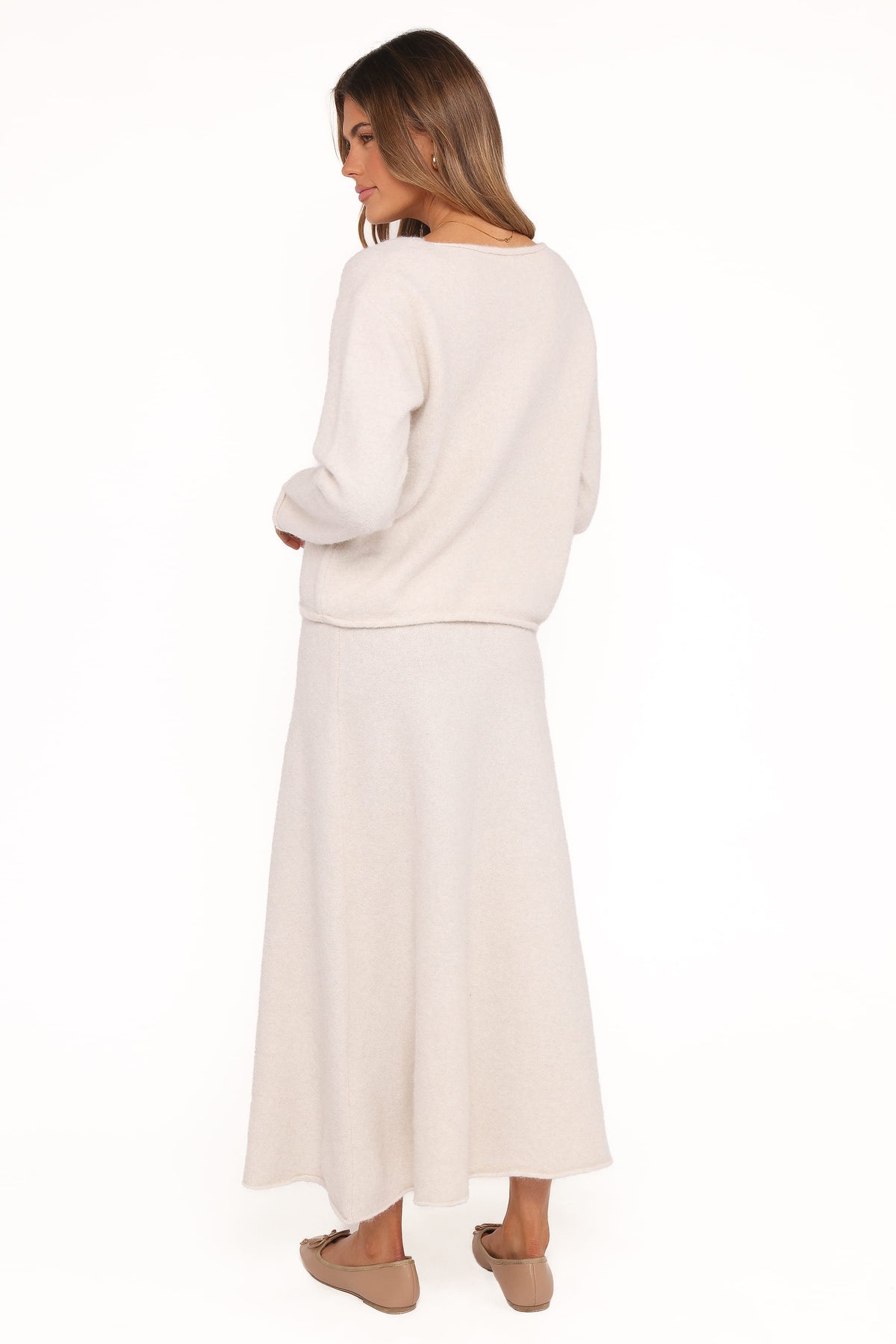 Willis Knitted Skirt in Cream – view 3 of 5
