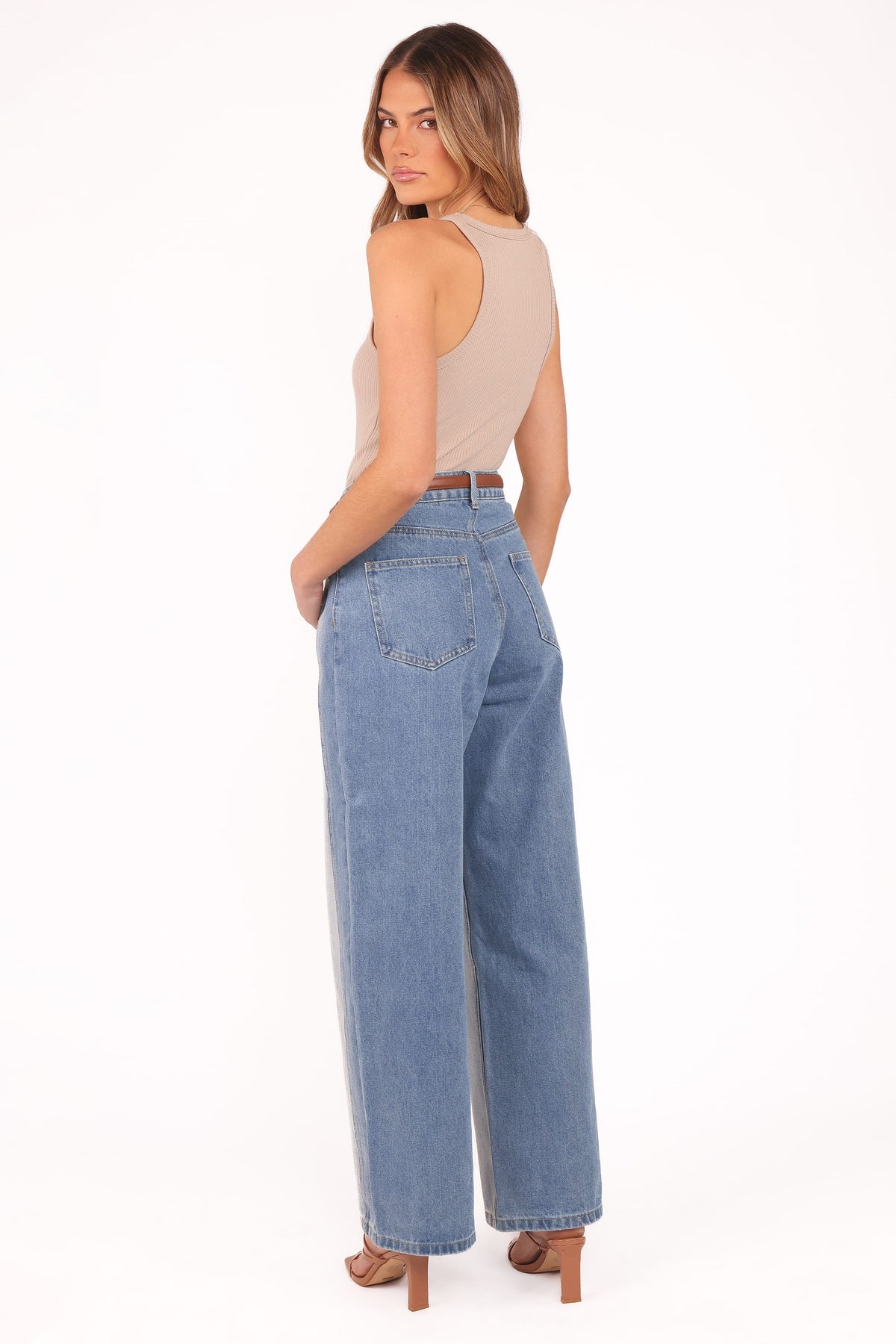 Yuri Wide Leg Jeans in Two Tone Blue – view 5 of 6