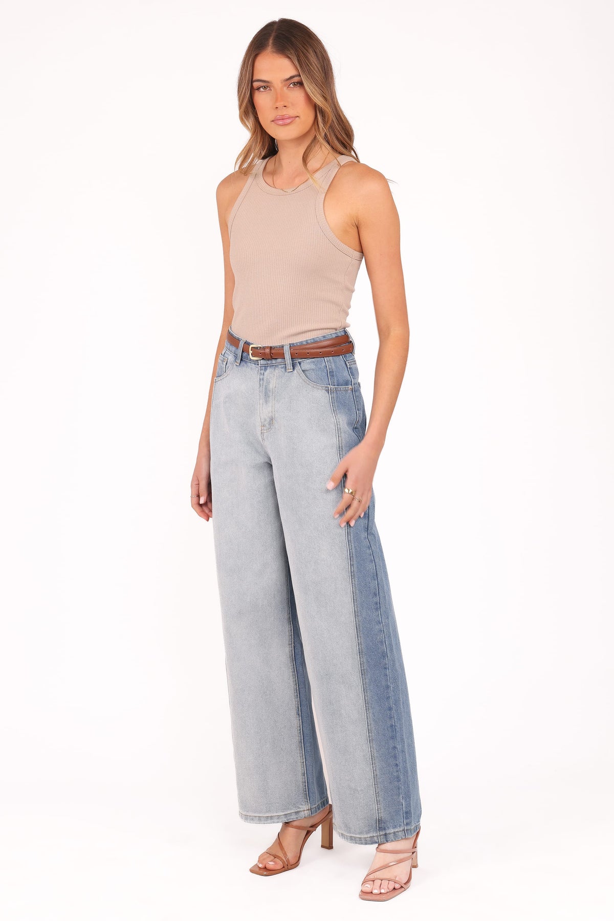 Yuri Wide Leg Jeans in Two Tone Blue – view 4 of 6