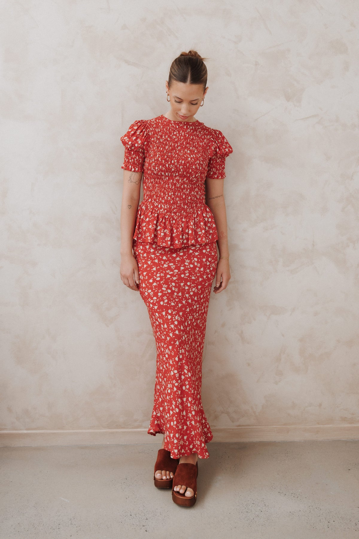 Zoella Maxi Skirt in Red Floral – view 1 of 8
