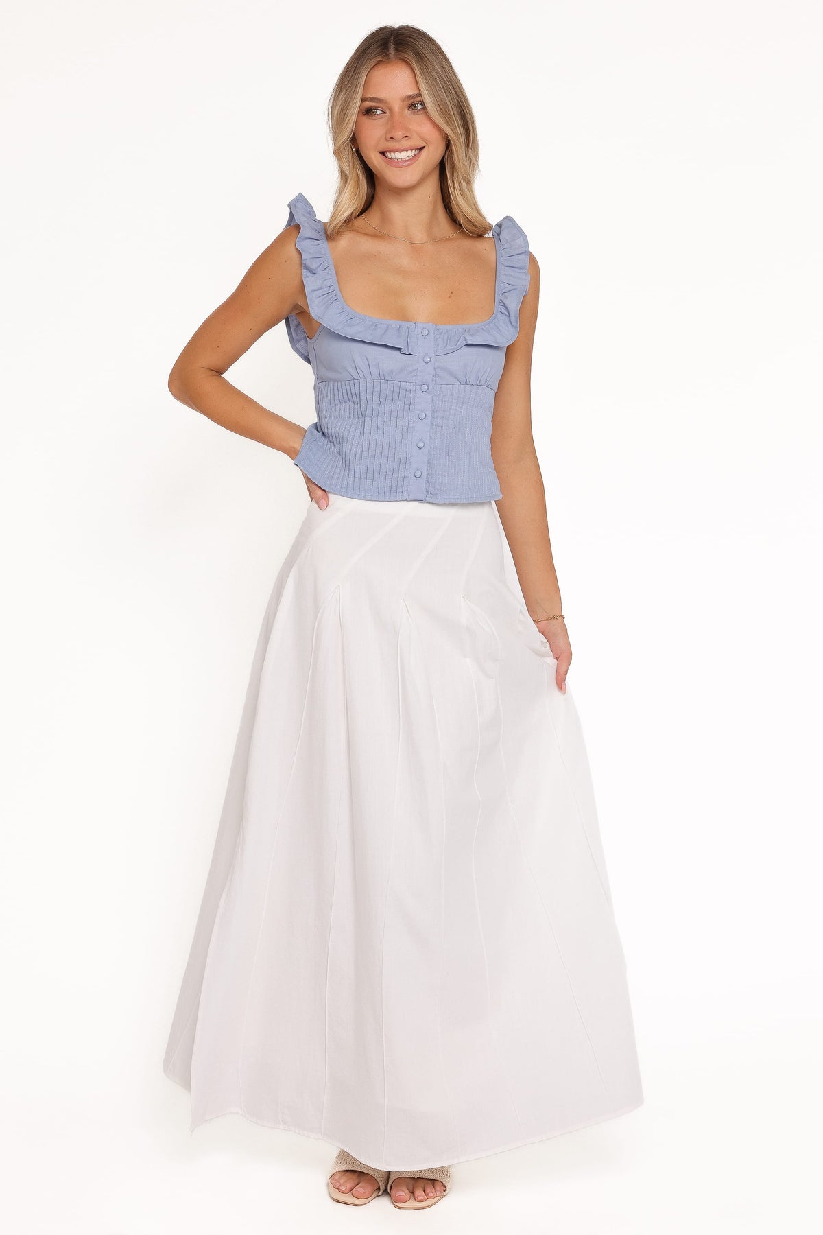Zoey Maxi Skirt in White – view 2 of 8