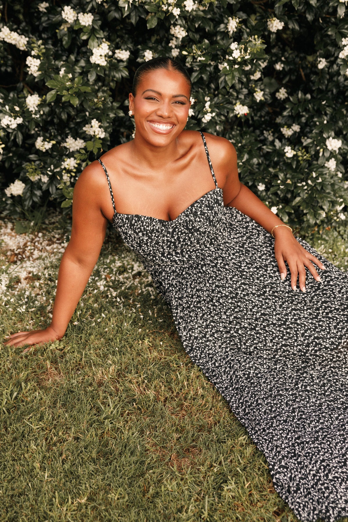 Achanti Pleated Maxi Dress in Black Floral – view 2 of 11