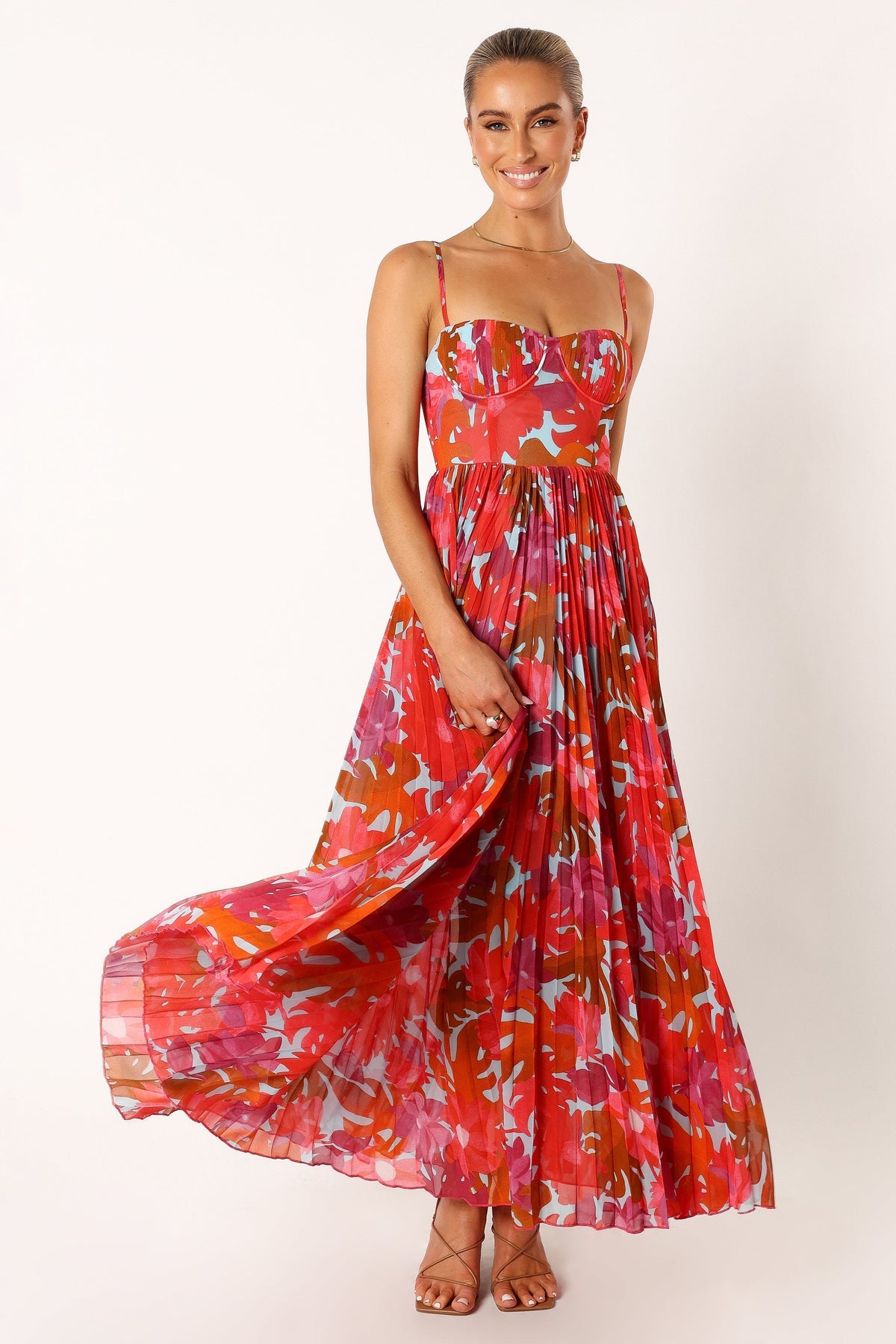 Achanti Pleated Maxi Dress in Pink Azalea – view 2 of 7